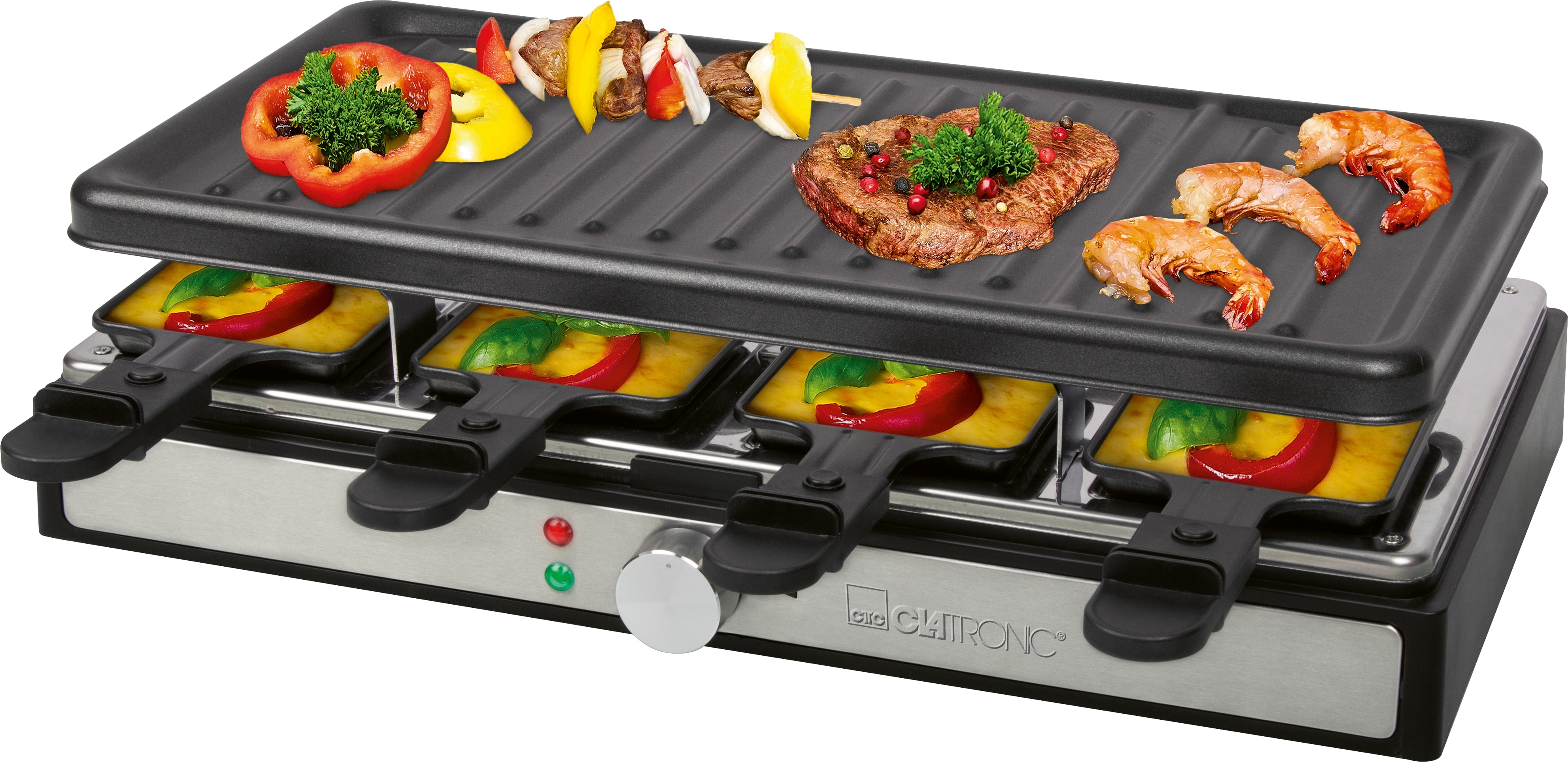 CLATRONIC Raclette RG 3757, 1400 W, 8 Personen, schwarz CLATRONIC Raclette RG 3757, 1400 W, 8 Personen, schwarz