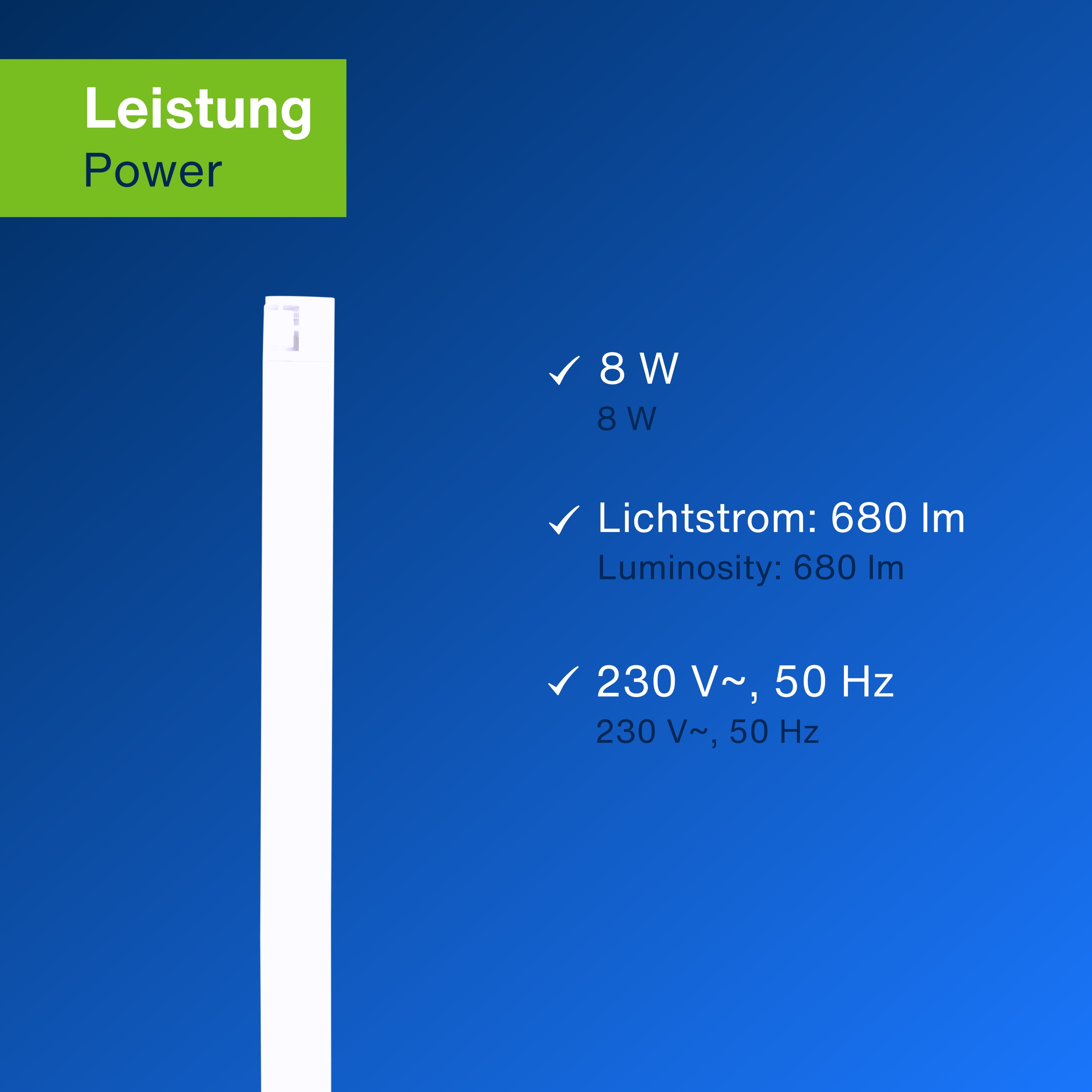 REV LED-Unterbauleuchte, 8W, 3000K, 680lm, warmweiß, IP20, 60 cm REV LED-Unterbauleuchte, 8W, 3000K, 680lm, warmweiß, IP20, 60 cm