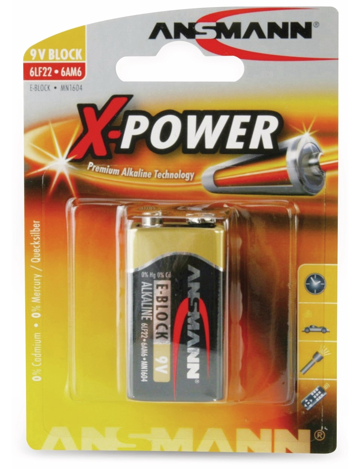 ANSMANN 9V-Blockbatterie, XPower, 550mAh ANSMANN 9V-Blockbatterie, XPower, 550mAh