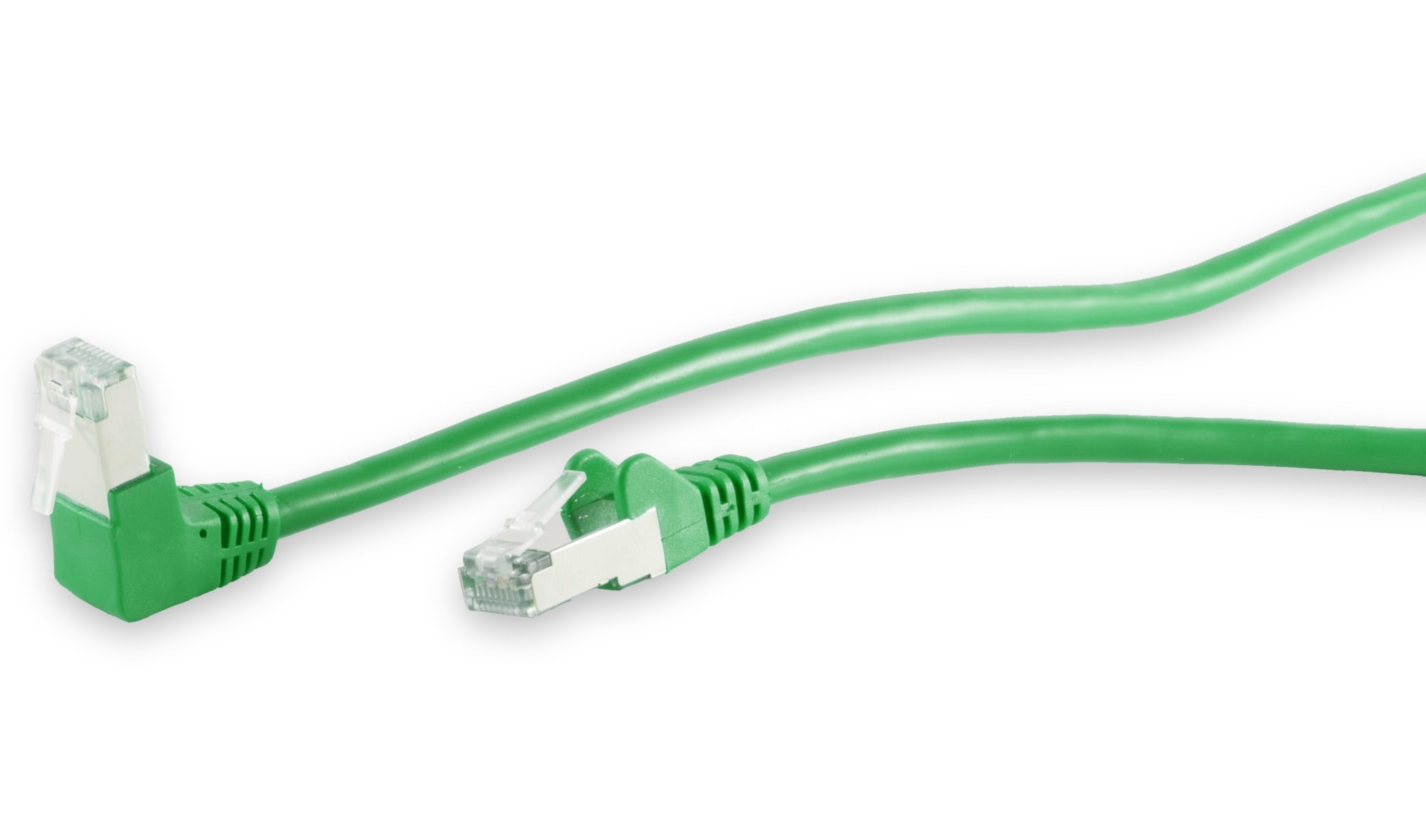 S-IMPULS CAT.6 Patchkabel, S/FTP, 90°-gerade, 0,25 m, grün S-IMPULS CAT.6 Patchkabel, S/FTP, 90°-gerade, 0,25 m, grün