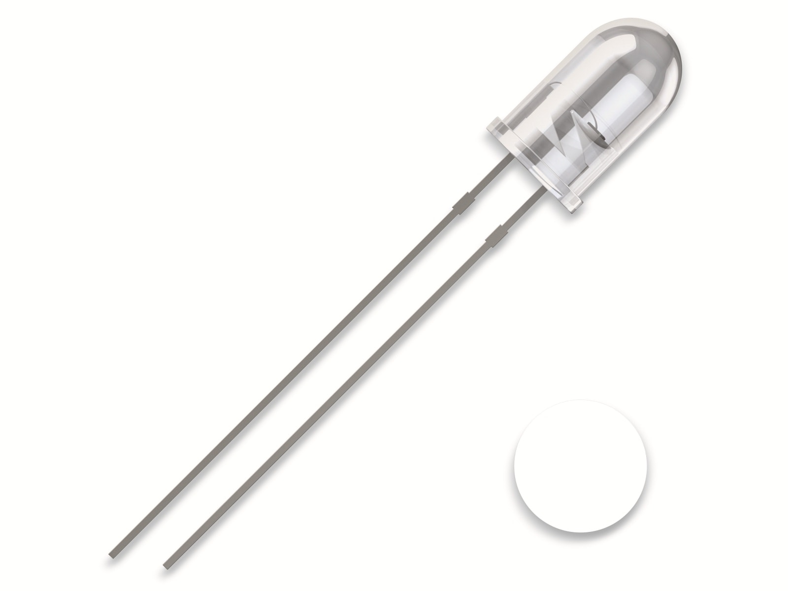QUADRIOS LED, 5 mm, kaltweiß, 2,54 mm QUADRIOS LED, 5 mm, Lichtfarbe: Kalt-Weiß, Gehäusefarbe: Klar, 15000 mcd, 8000 K, 2,54 mm