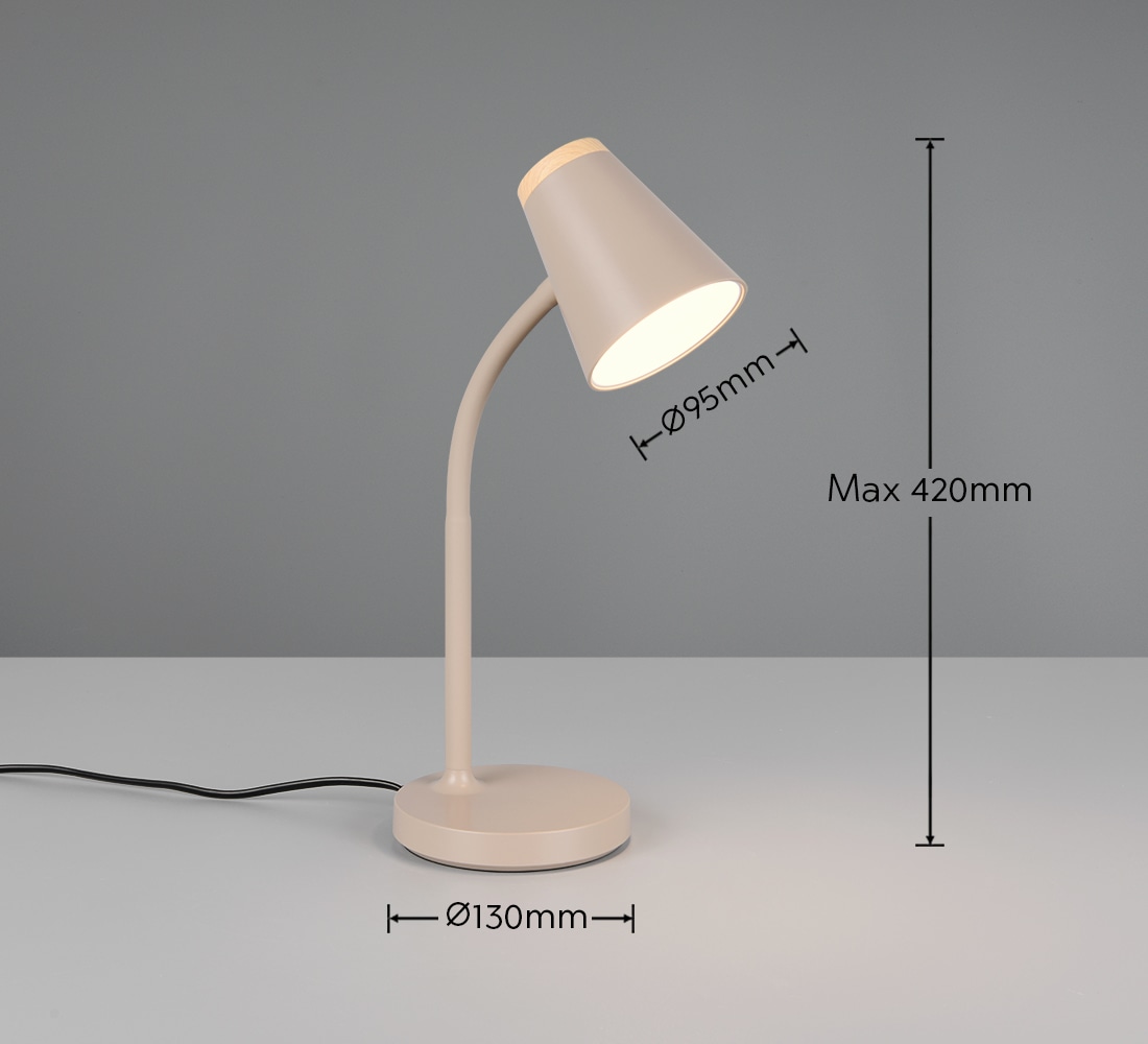 REALITY LED-Tischleuchte PONGO, R55831143, 4,5W, 500lm, 3000K, beige