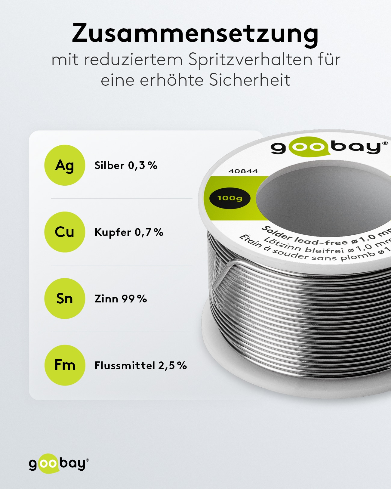 GOOBAY Lötzinn Essential, 100 g, Ø 1,0 mm GOOBAY Lötzinn Essential, 100 g, Ø 1,0 mm