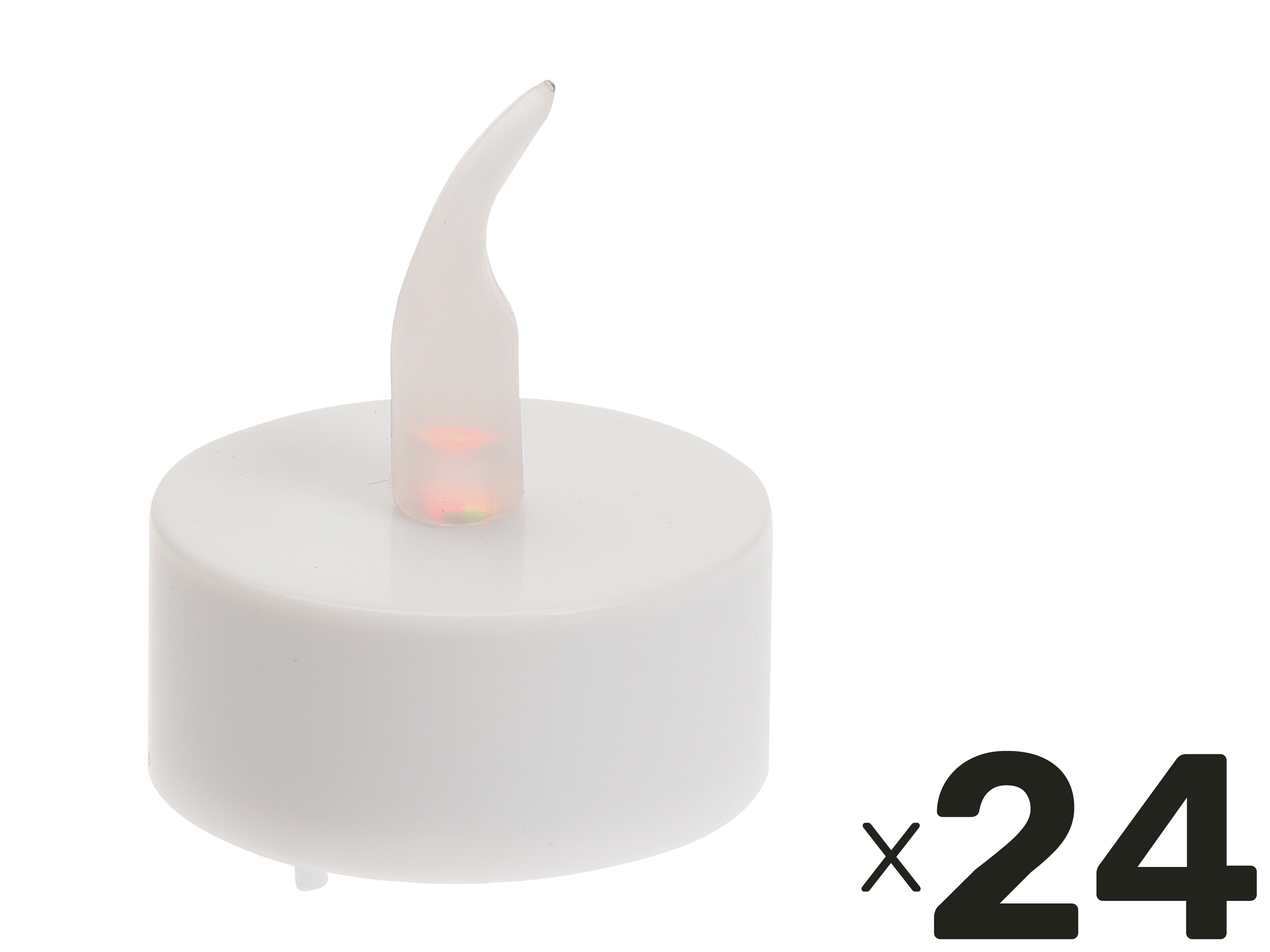 LED-Teelichter 24 St. Inkl. Batterien, mit Timerfunktion, warmweiß