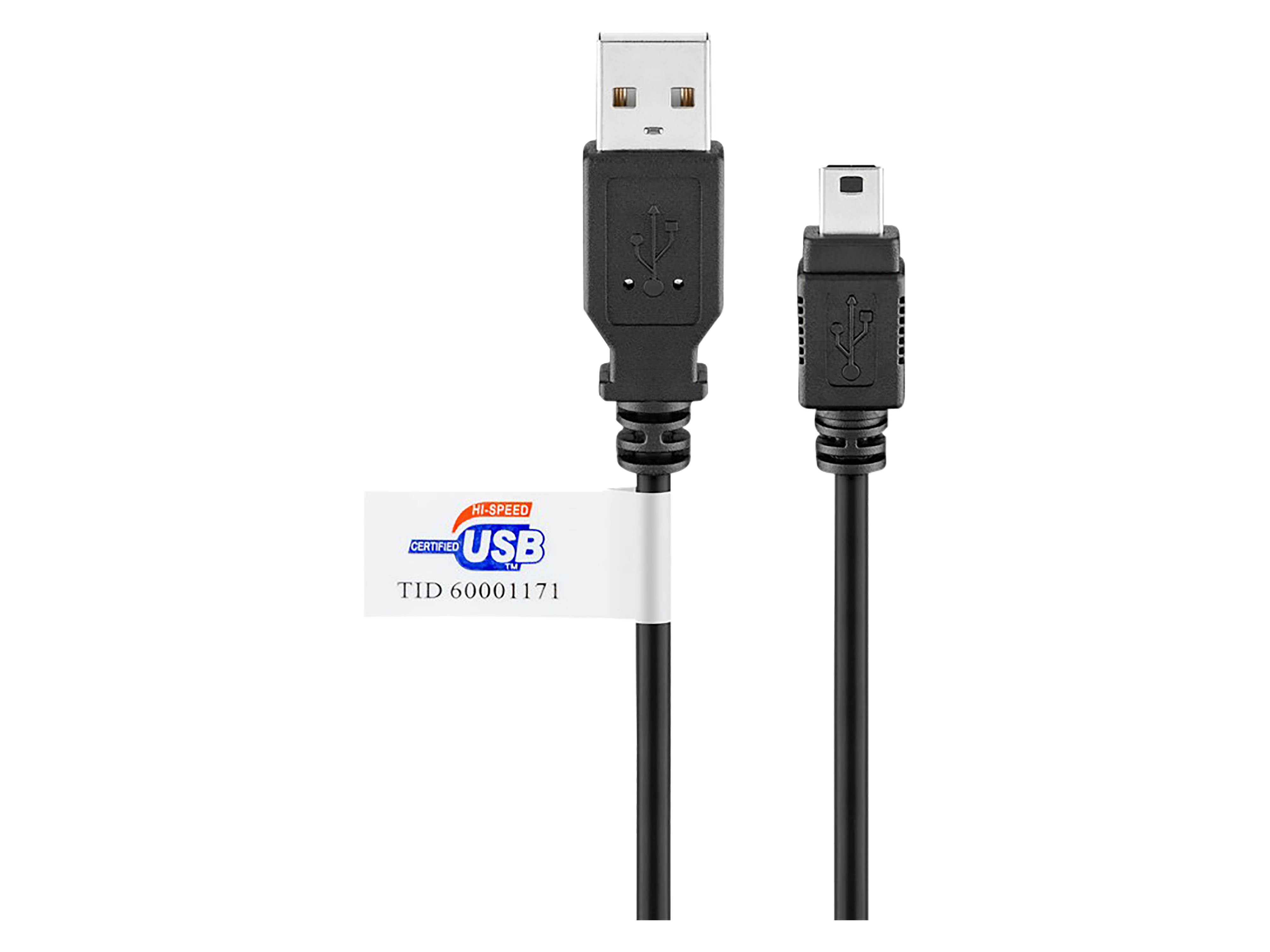GOOBAY USB 2.0 Hi-Speed Kabel A/miniB 93902 1,8m schwarz Zertifikat
