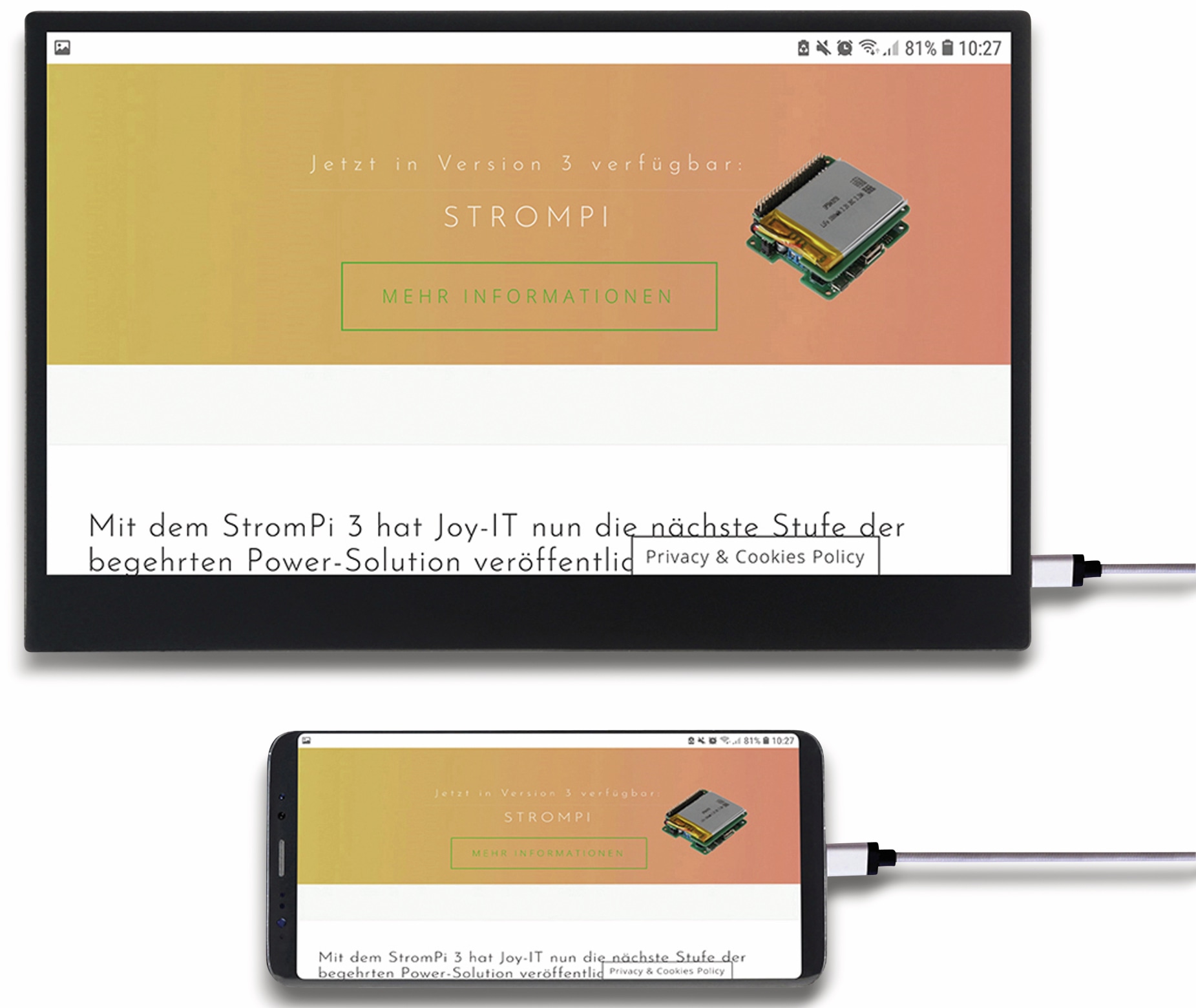 JOY-IT USB-C Touch-Monitor Joy-View 13, 13,3", HDMI, 1920x1080 JOY-IT USB-C Touch-Monitor Joy-View 13, 13,3", HDMI, 1920x1080