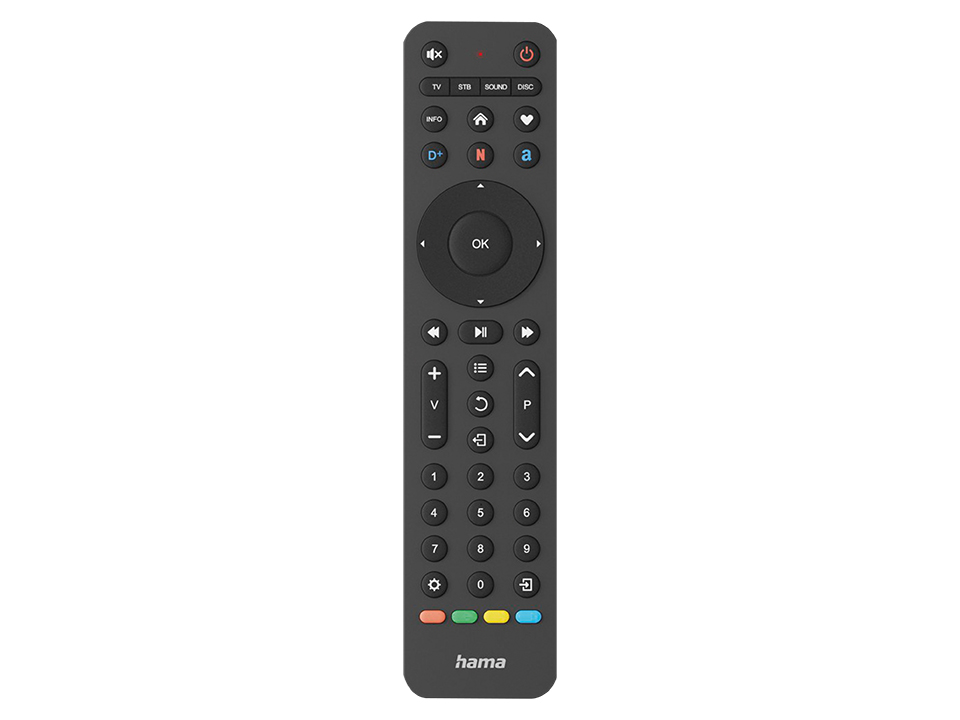 HAMA Universal-Fernbedienung TV, Infrarot, für 4 Geräte