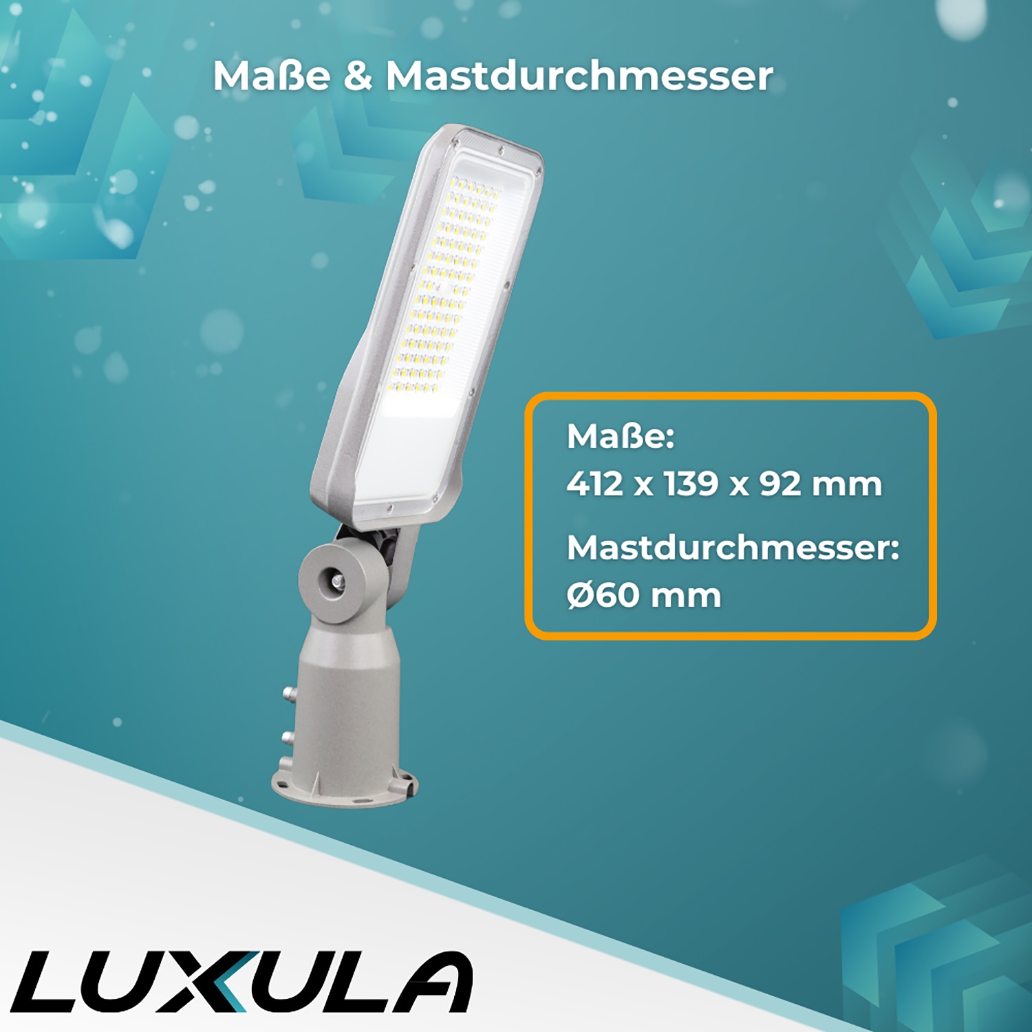 LUXULA LED-Straßenleuchte LX800100, 50W, 6000lm, 4000K, neutralweiß, IP65 LUXULA LED-Straßenleuchte LX800100, 50W, 6000lm, 4000K, neutralweiß, IP65