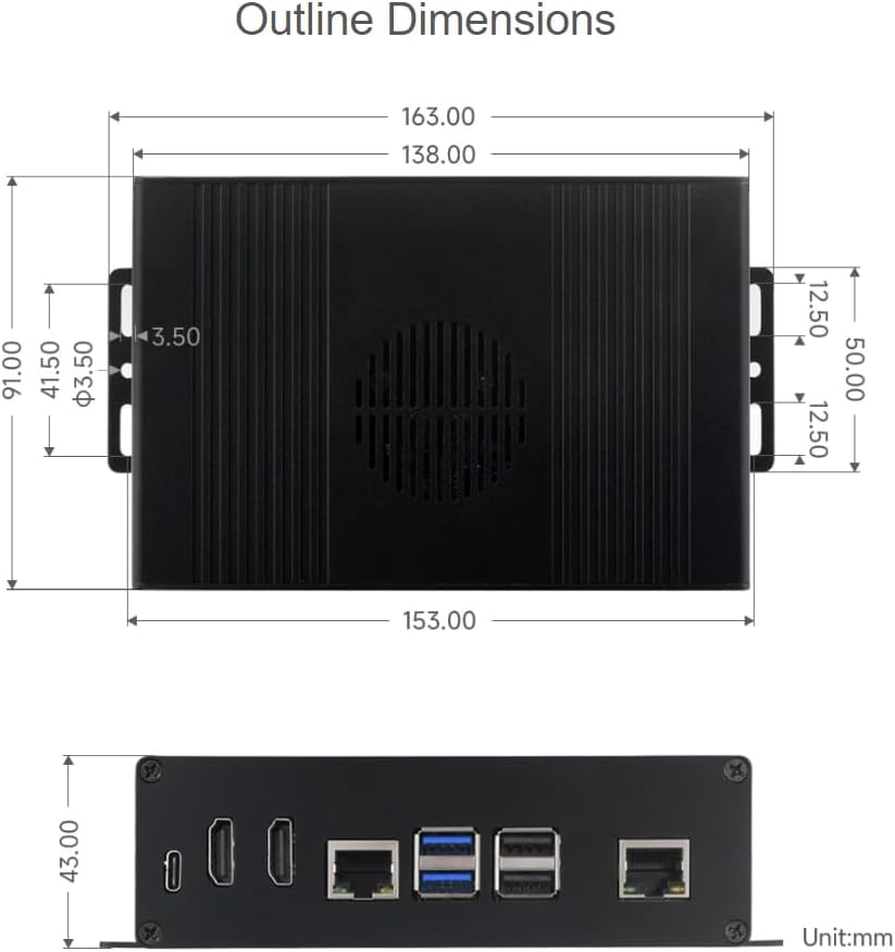 WAVESHARE Aluminium-Mehrzweckgehäuse für Raspberry Pi 5, WV27833 WAVESHARE Aluminium-Mehrzweckgehäuse für Raspberry Pi 5, WV27833