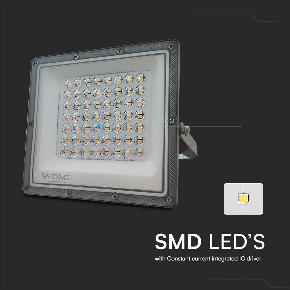 V-TAC LED-Fluter, VT-44050, EEK: F, 50 W, 5000 lm, CCT, IP65, grau V-TAC LED-Fluter, VT-44050, EEK: F, 50 W, 5000 lm, CCT, IP65, grau