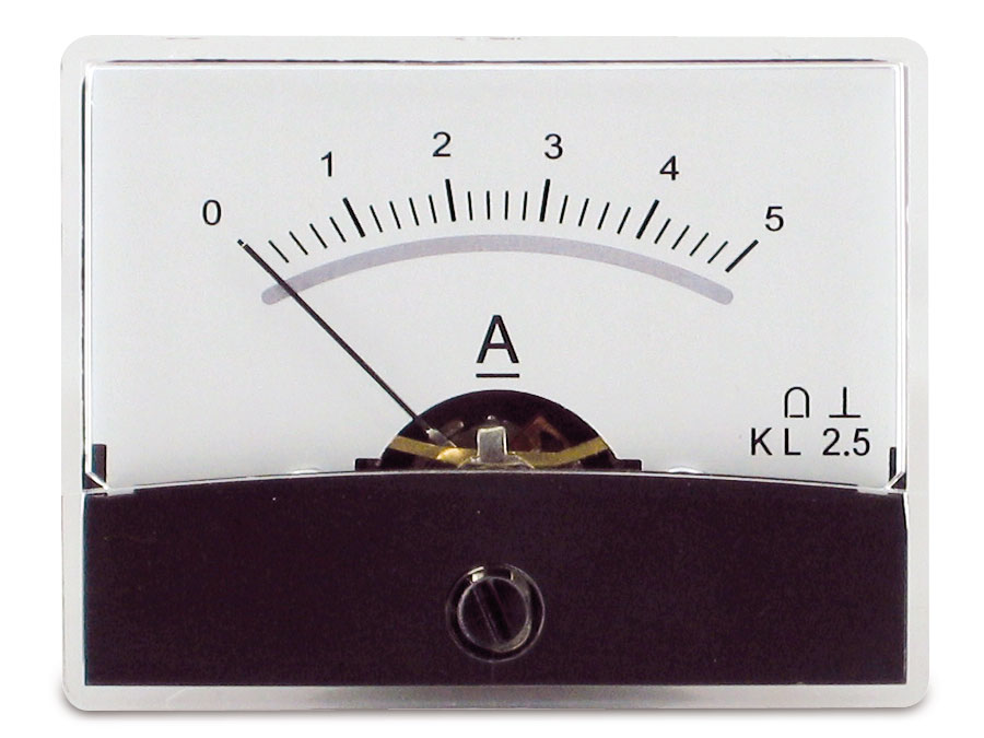 Einbau-Messinstrument mit Spiegelskala, 0...5 A- Einbau-Messinstrument mit Spiegelskala, 0...5 A-