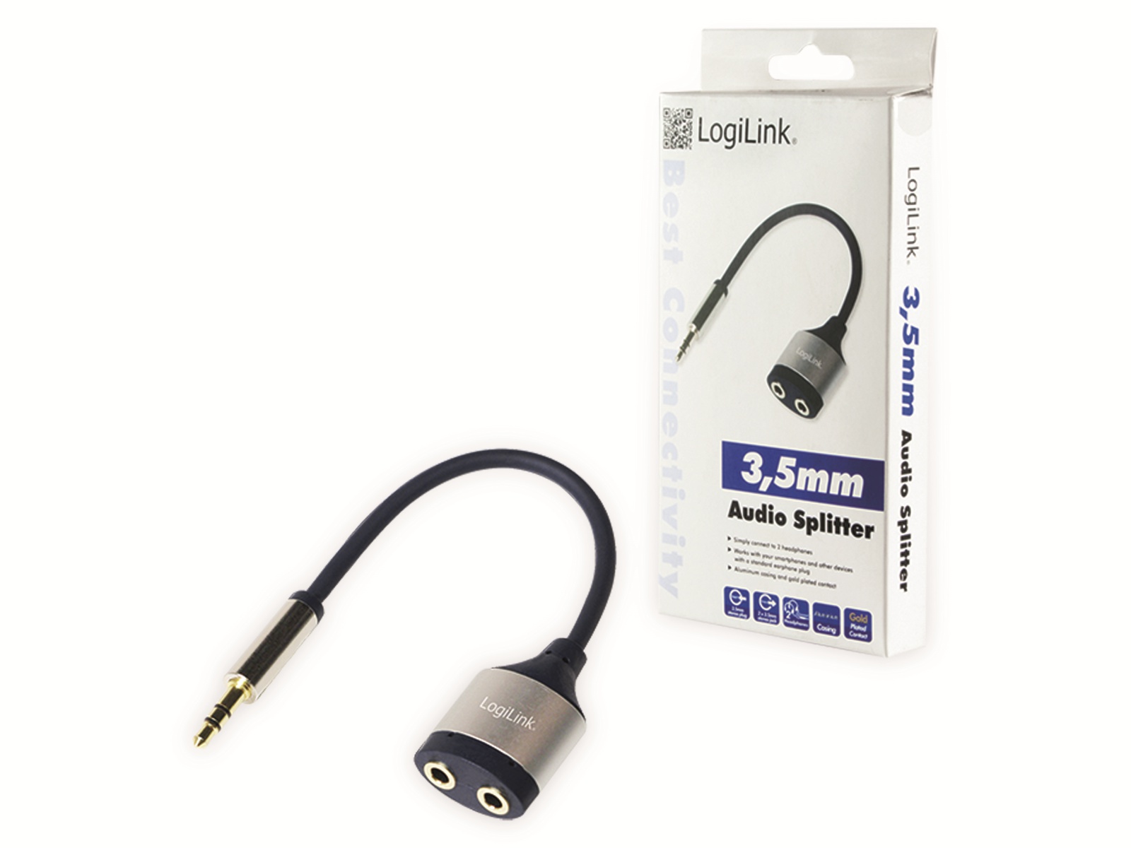 LOGILINK Audioadapter 3,5 mm, 18 cm, Klinkenstecker auf 2x Klinkenbuchse LOGILINK Audioadapter 3,5 mm, 18 cm, Klinkenstecker auf 2x Klinkenbuchse