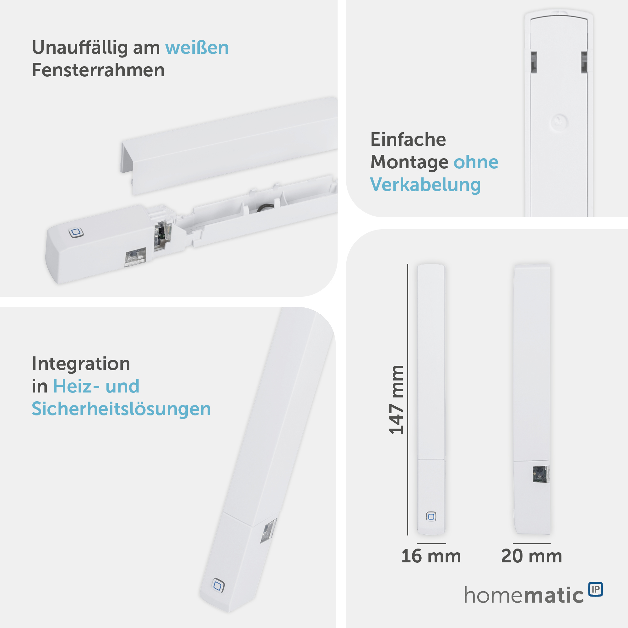 HOMEMATIC IP Fenster- und Türkontakt, 158603A0, optisch, plus HOMEMATIC IP Fenster- und Türkontakt, 158603A0, optisch, plus