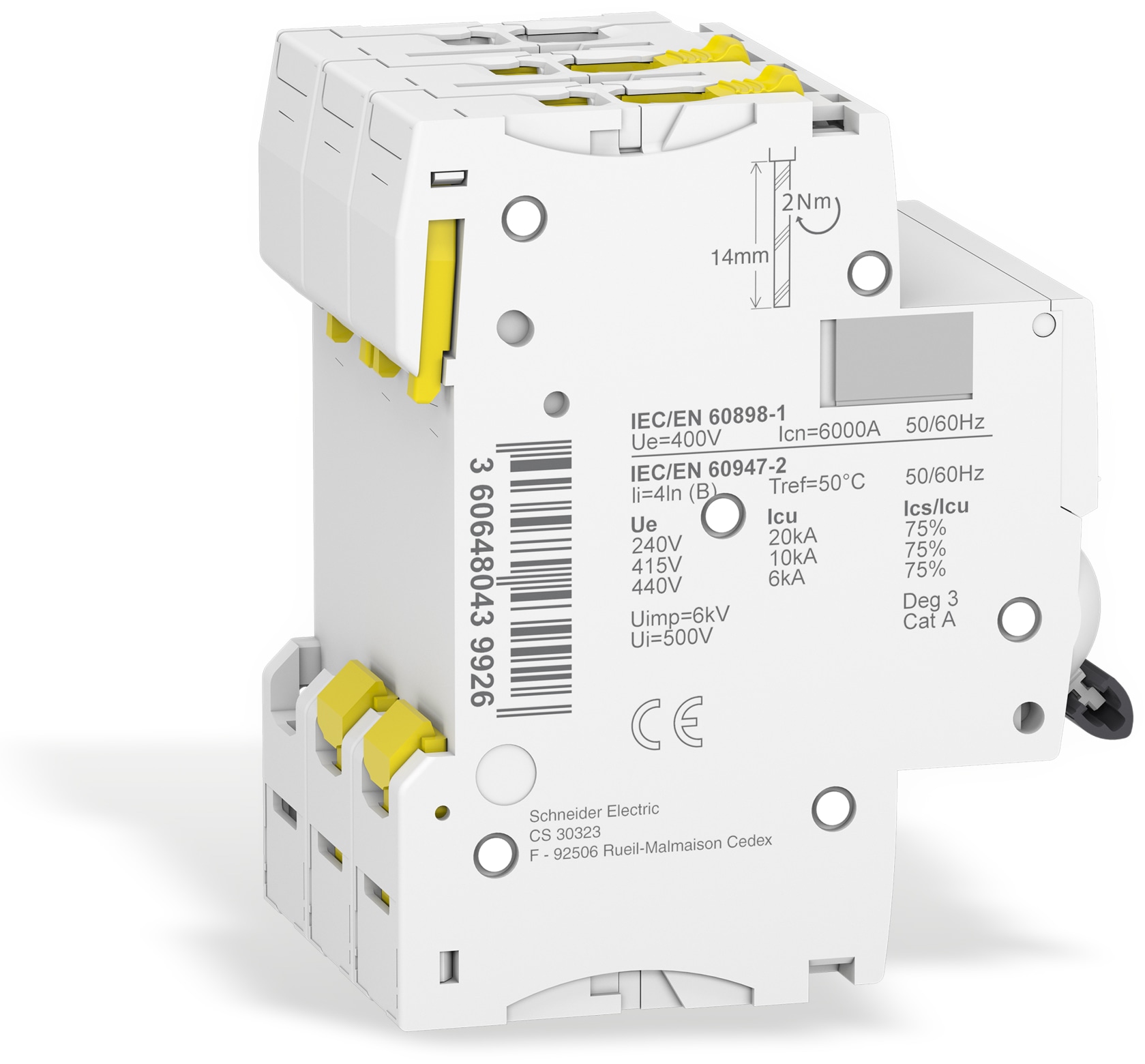 SCHNEIDER ELECTRIC Leitungsschutzschalter A9F03316, iC60N, B, 16A SCHNEIDER ELECTRIC Leitungsschutzschalter A9F03316, iC60N, B, 16A