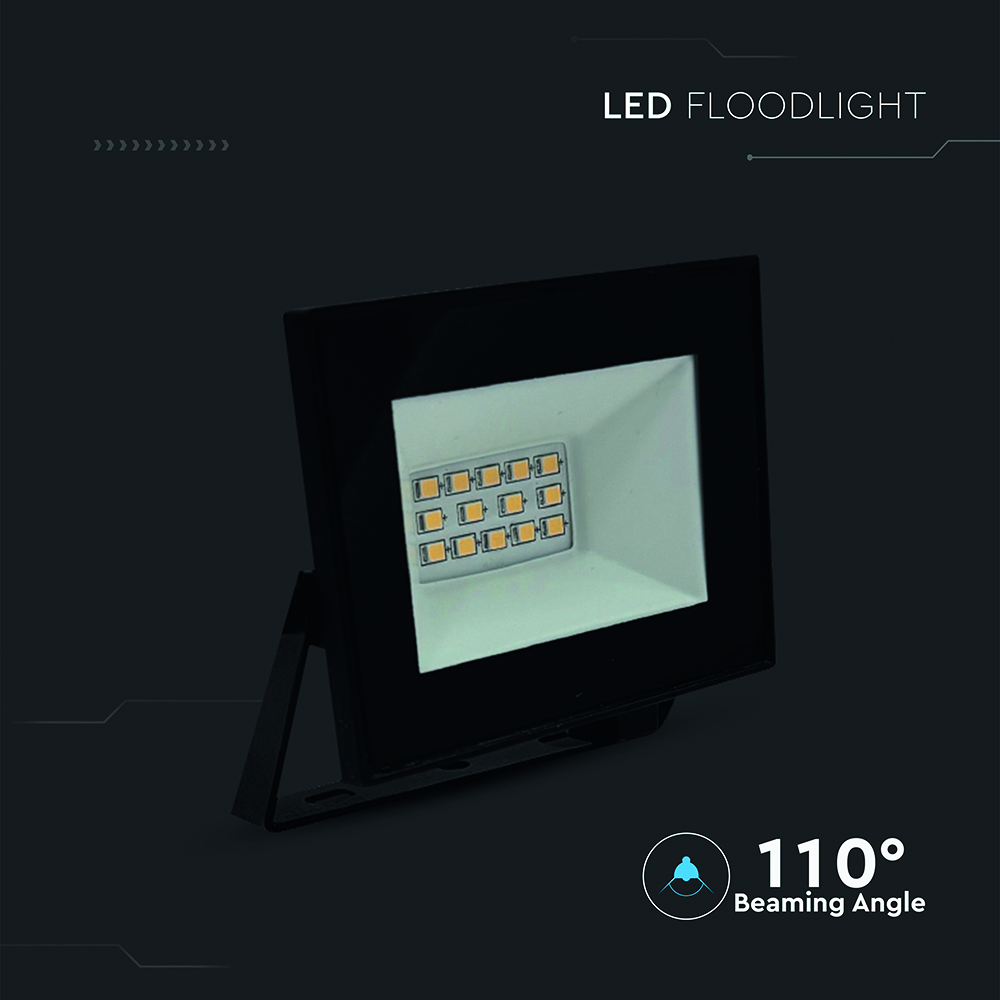V-TAC LED-Fluter, VT-44012, 10 W, 4000K, EEK: F, 730 lm, neutralweiß, IP65, schwarz V-TAC LED-Fluter, VT-44012, 10 W, 4000K, EEK: F, 730 lm, neutralweiß, IP65, schwarz