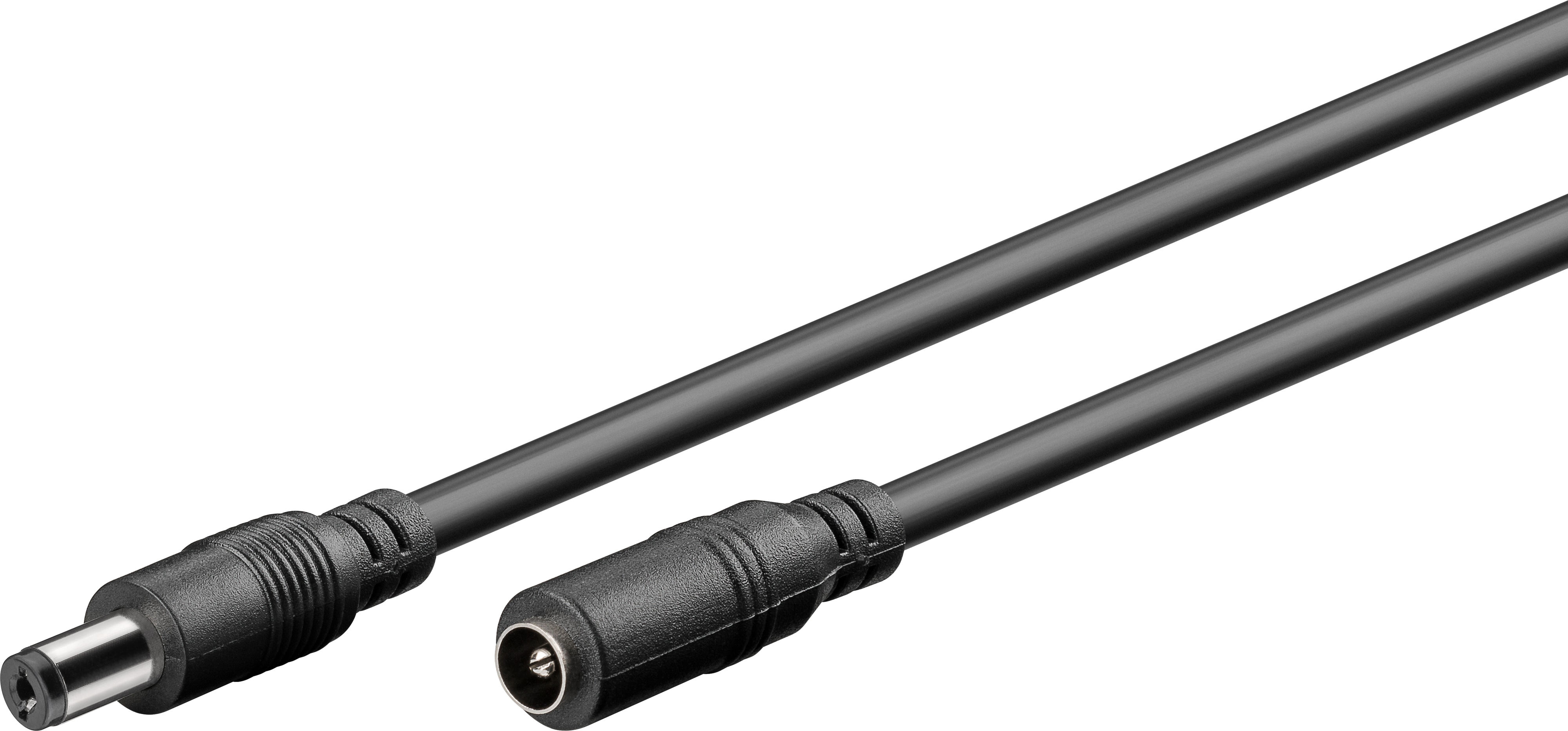 GOOBAY DC-Adapterkabel 2,1 mm, DC-Stecker auf DC-Kupplung, schwarz, 5 m GOOBAY DC-Adapterkabel 2,1 mm, DC-Stecker auf DC-Kupplung, schwarz, 5 m