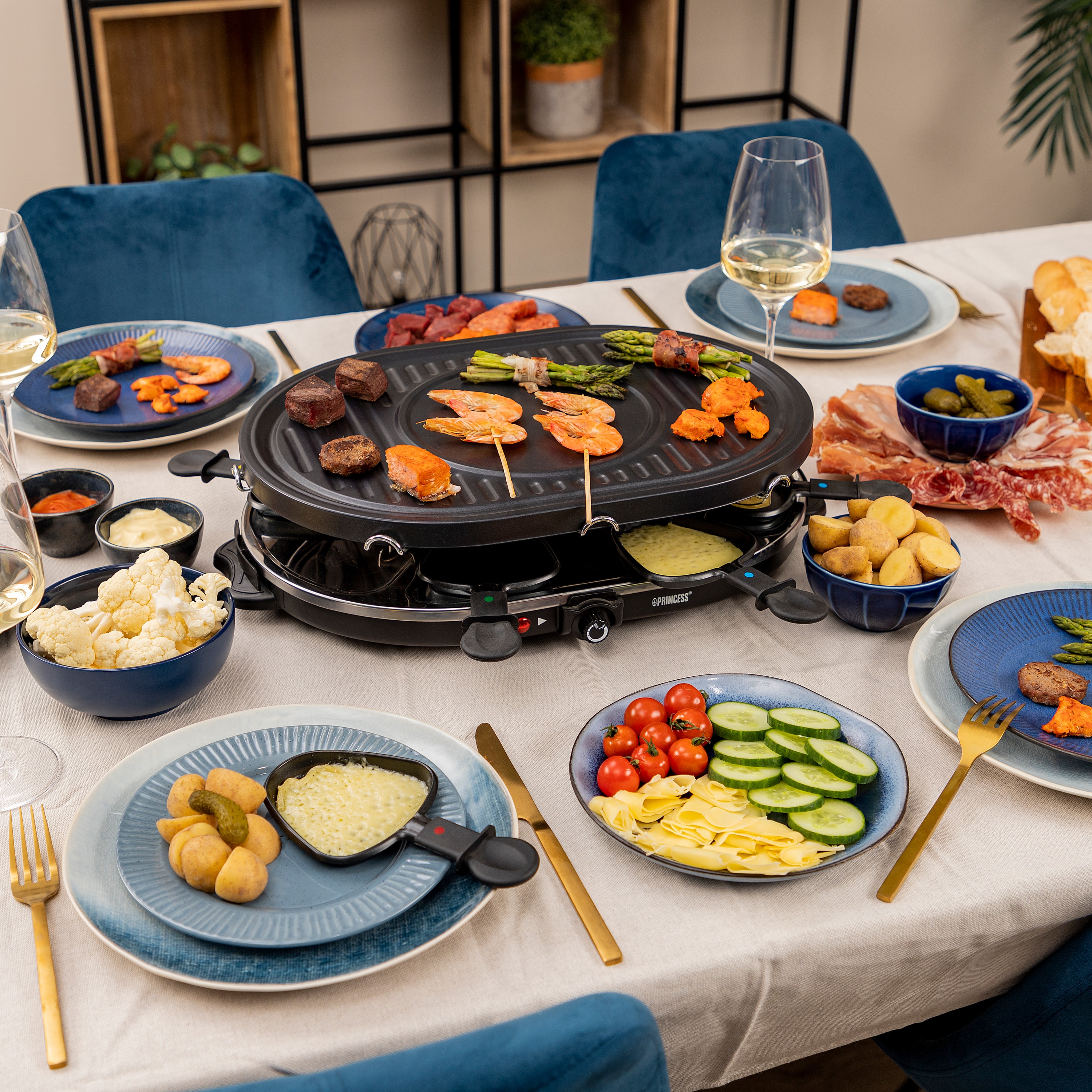 PRINCESS Raclette-Grill 162700, 1200 W, 8 Personen