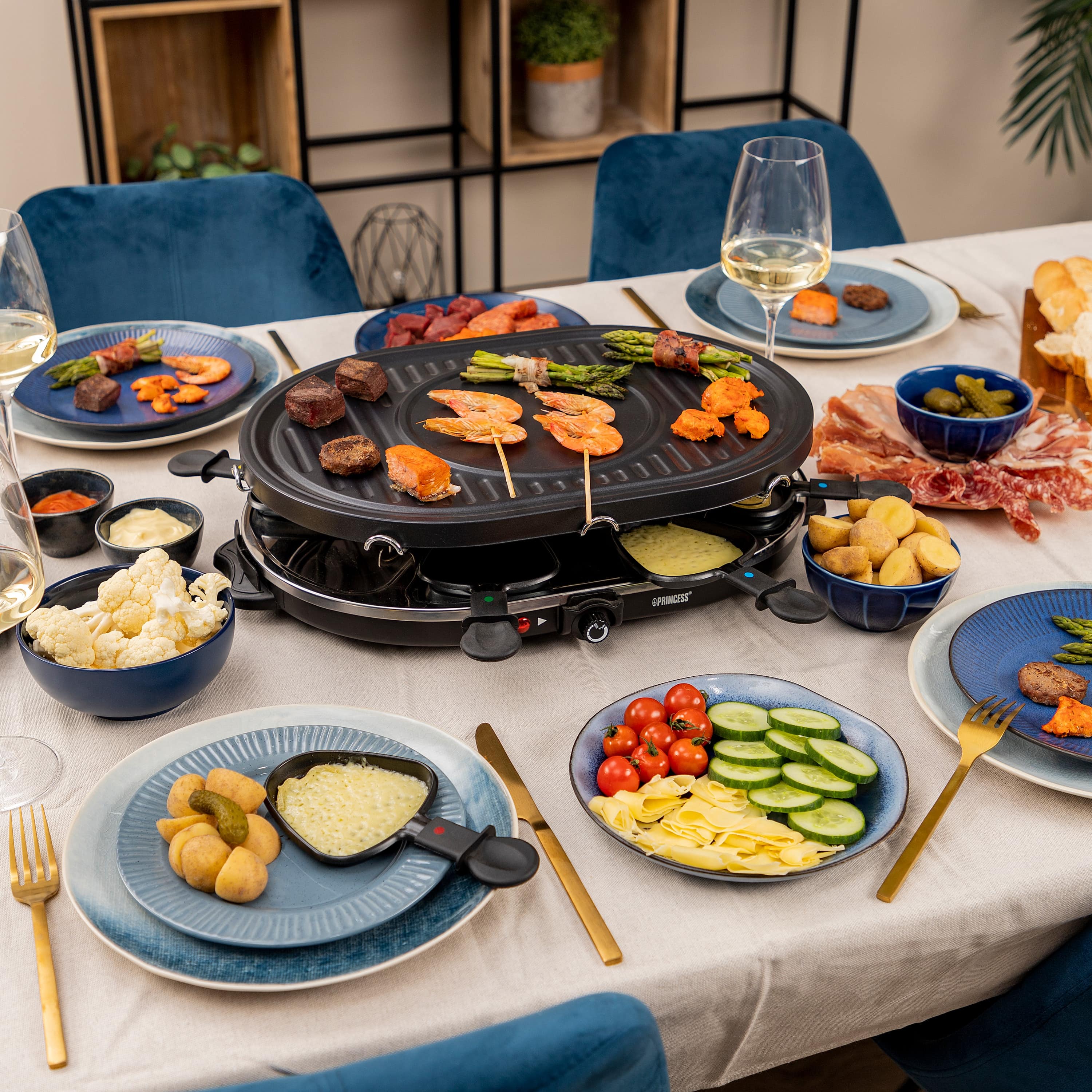 PRINCESS Raclette-Grill 162700, 1200 W, 8 Personen PRINCESS Raclette-Grill 162700, 1200 W, 8 Personen