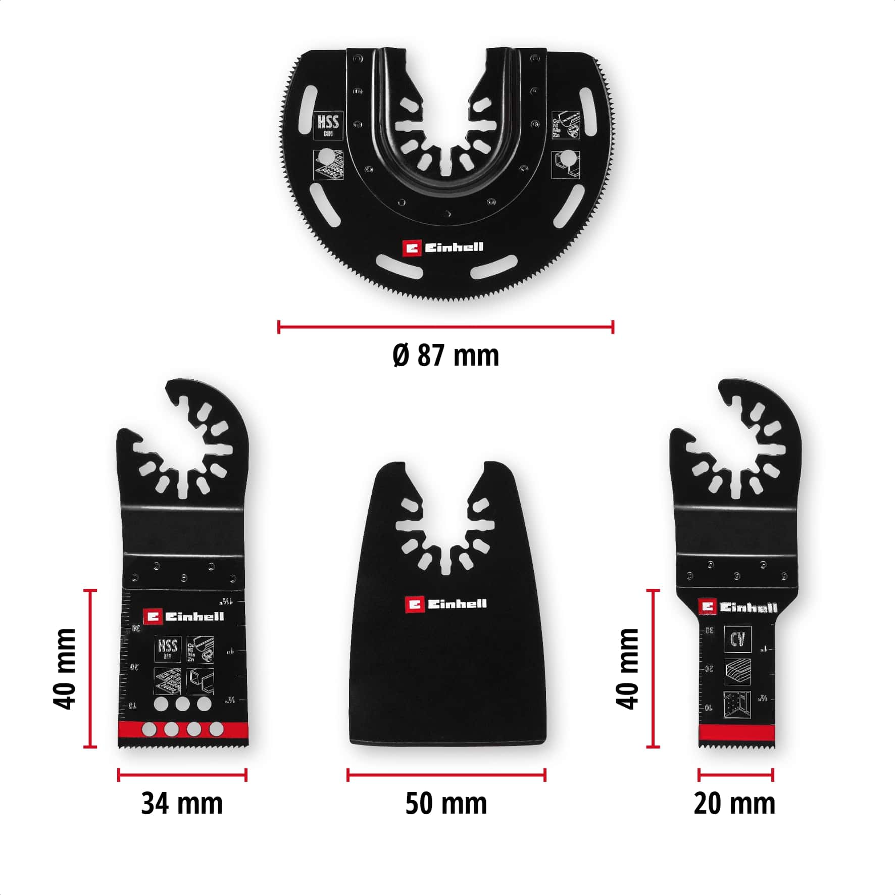 EINHELL Multi-Tool-Set, 708104, 4-teilig EINHELL Multi-Tool-Set, 708104, 4-teilig