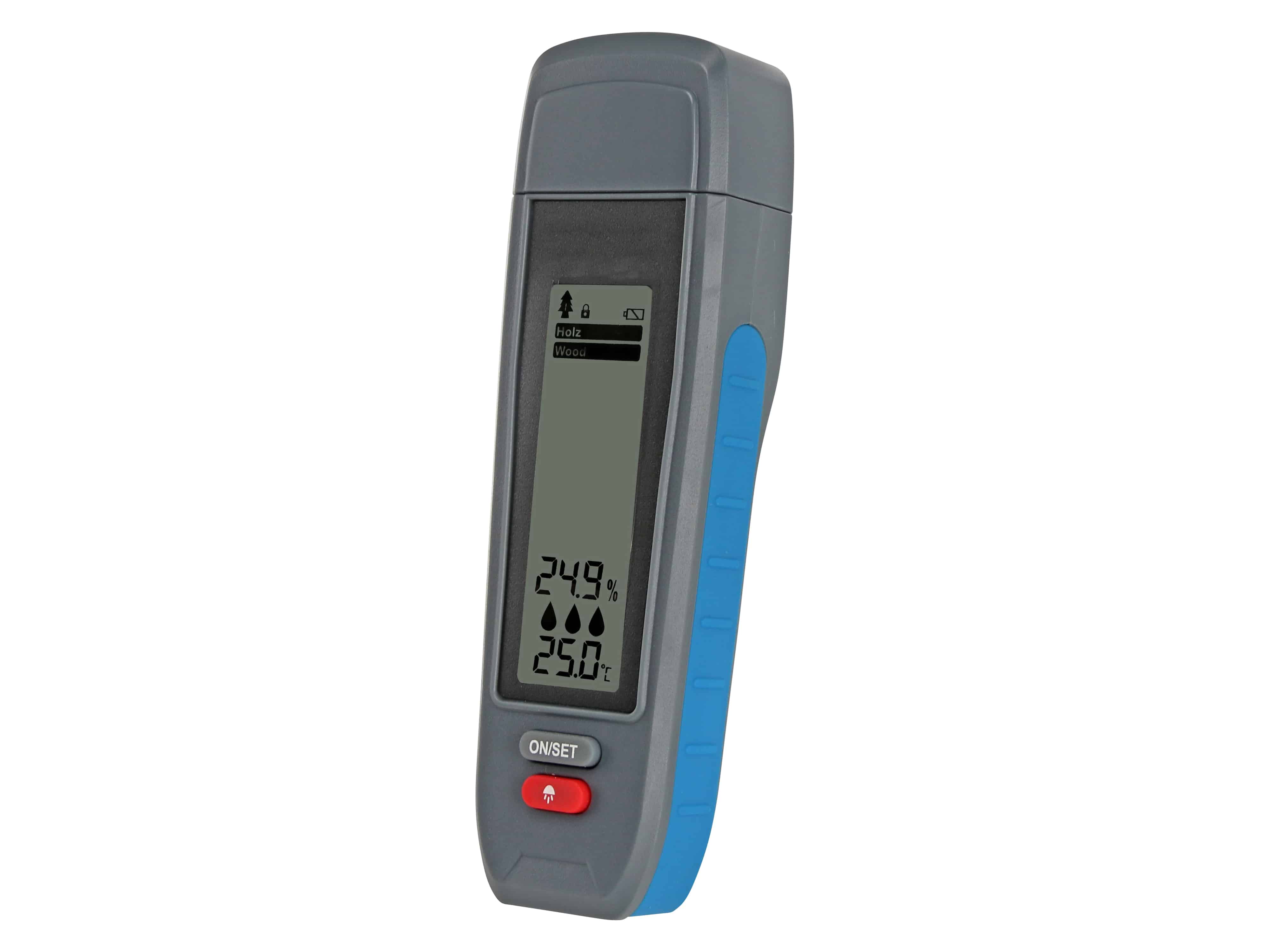 Feuchtigkeitsmessgerät für Holz und Baumaterialien, inkl. 2x Batterien Feuchtigkeitsmessgerät für Holz und Baumaterialien, inkl. 2x Batterien