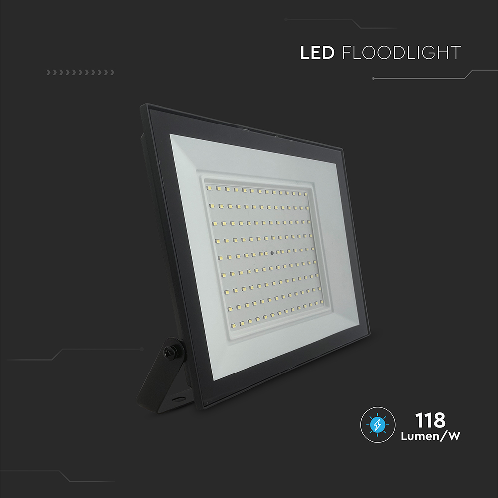 V-TAC LED-Fluter, VT-44109, 100 W, 4000K, EEK: F, 8150 lm, neutralweiß, IP65, schwarz V-TAC LED-Fluter, VT-44109, 100 W, 4000K, EEK: F, 8150 lm, neutralweiß, IP65, schwarz