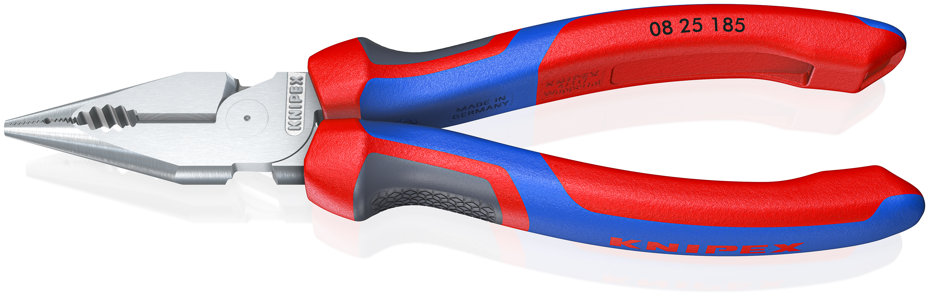 KNIPEX Spitz-Kombizange, 08 25 185, 185 mm, Stahl, Kunststoffgriff KNIPEX Spitz-Kombizange, 08 25 185, 185 mm, Stahl, Kunststoffgriff