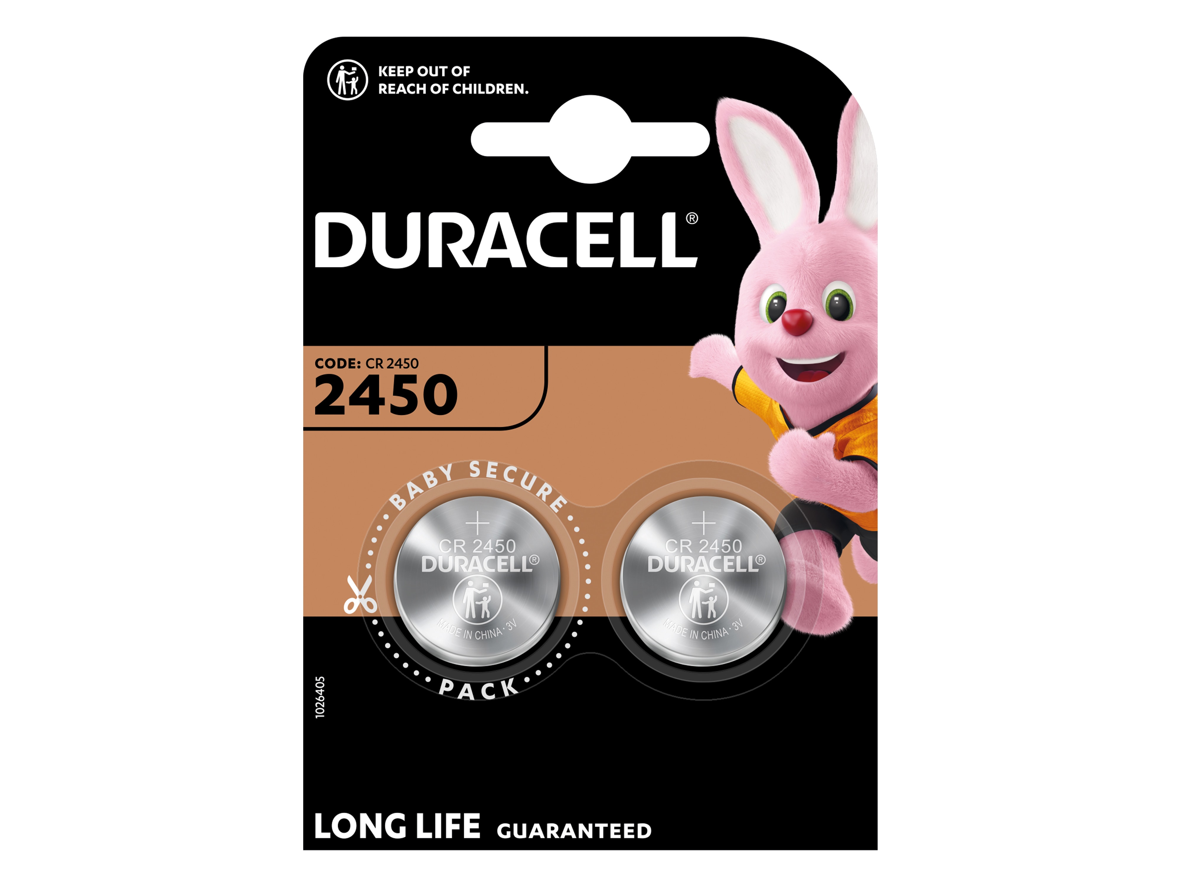 DURACELL Lithium-Knopfzelle, CR2450, 3V, Electronics, 2 Stück DURACELL Lithium-Knopfzelle, CR2450, 3V, Electronics, 2 Stück
