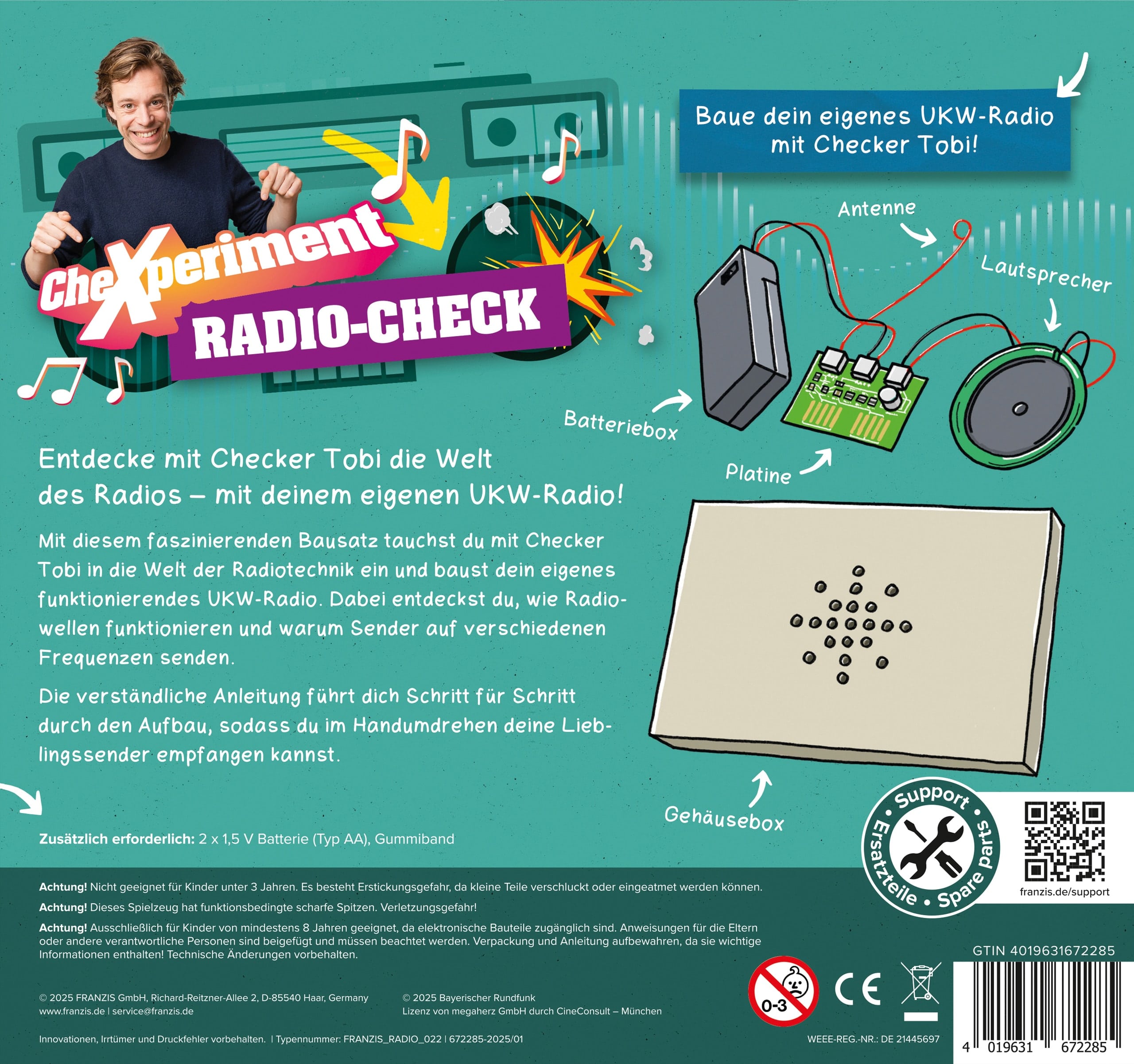 FRANZIS CheXperiment Radio-Check (Checker Tobi) 67228 FRANZIS CheXperiment Radio-Check (Checker Tobi) 67228