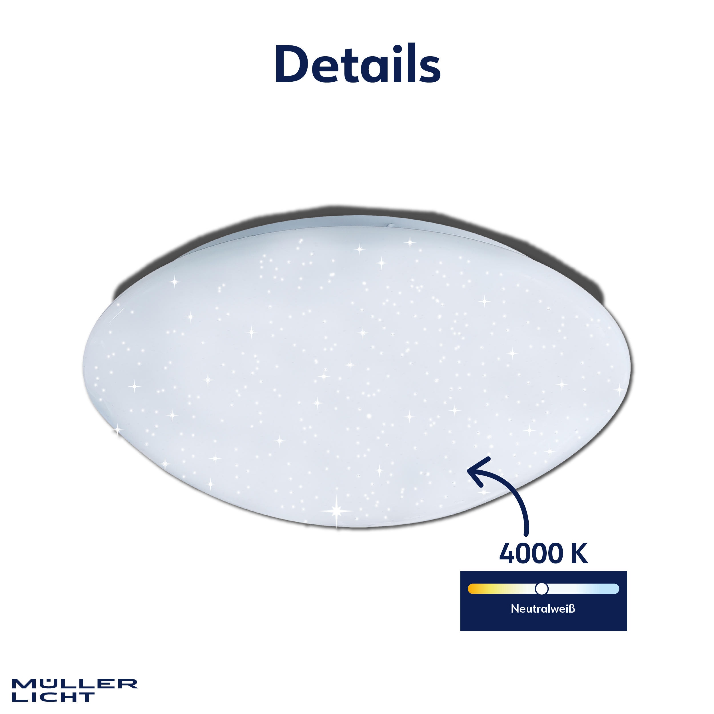 MÜLLER-LICHT LED-Deckenleuchte Claro star, 14 W, 1460 lm, 4000 K, IP20, neutralweiß LED-Deckenleuchte MÜLLER-LICHT Claro star, 14 W, 1460 lm, 4000 K, IP20, neutralweiß