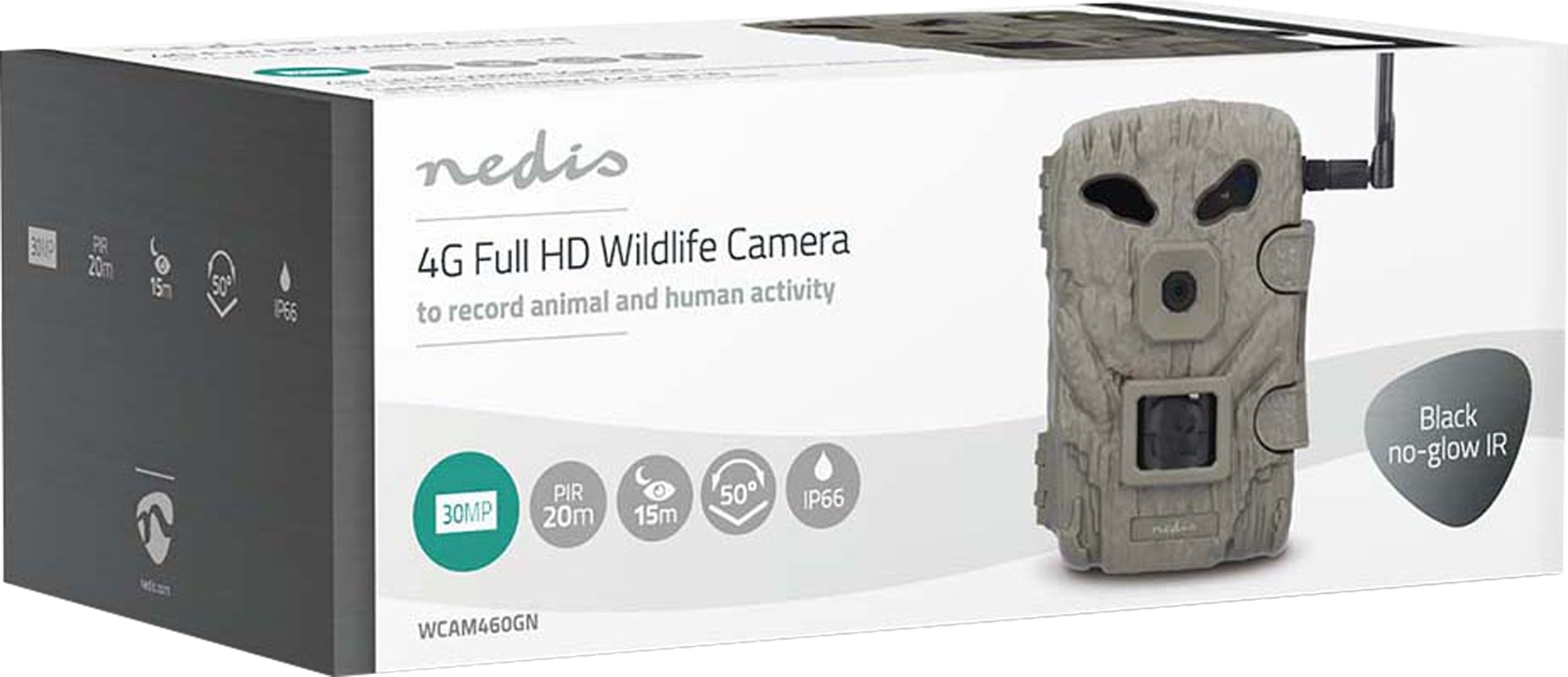 NEDIS Wildkamera WCAM460GN, 1080p@30fps, 30,0 MP, 4G, IP66, Black No-Glow IR, Nachtsicht, Bewegungssensor NEDIS Wildkamera WCAM460GN, 1080p@30fps, 30,0 MP, 4G, IP66, Black No-Glow IR, Nachtsicht, Bewegungssensor