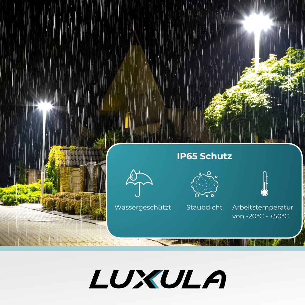 LUXULA LED-Straßenleuchte, EEK: F, 50W, 5000lm, 3000K, IP65, grau LUXULA LED-Straßenleuchte, EEK: F, 50W, 5000lm, 3000K, IP65, grau