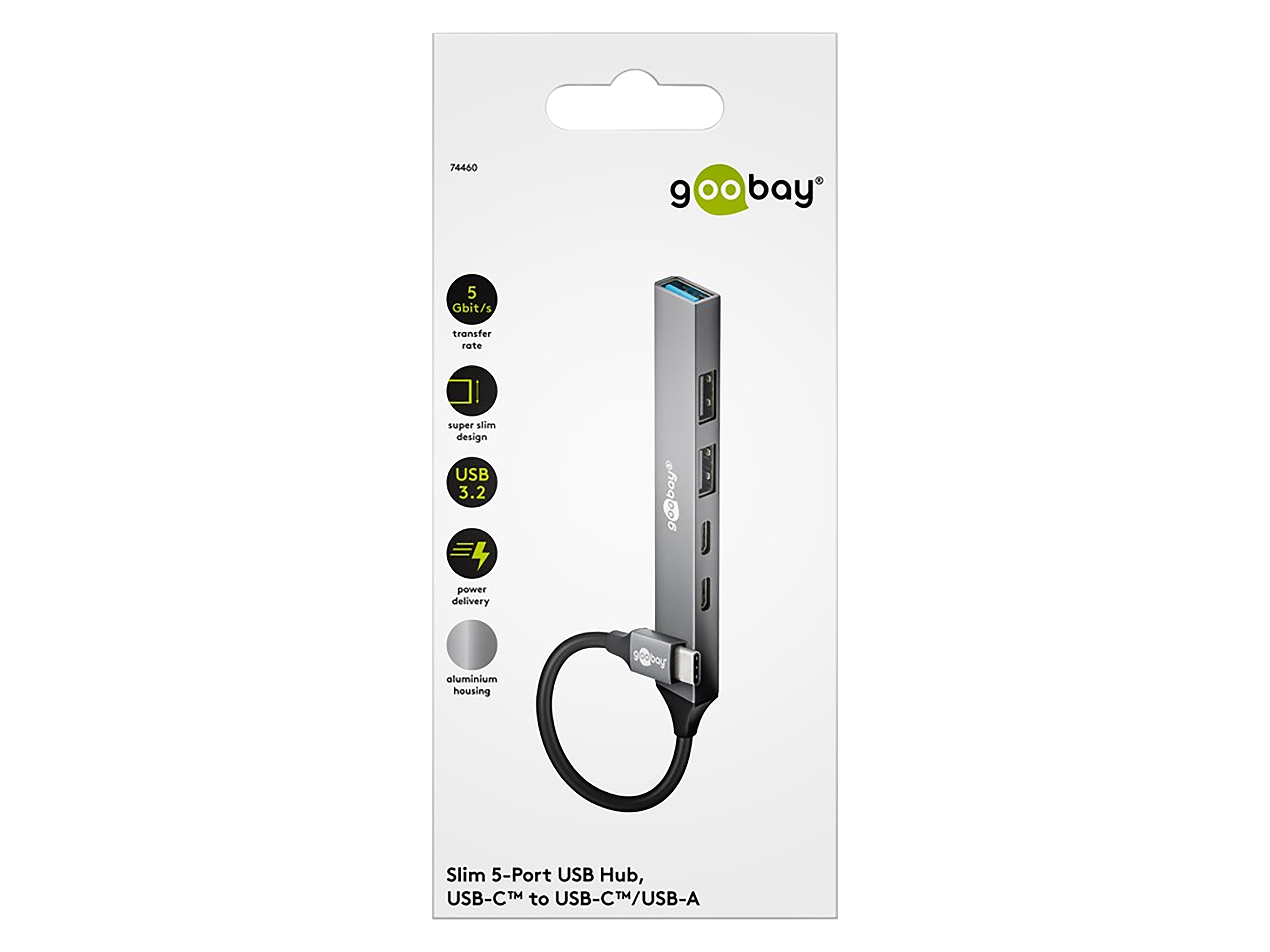 GOOBAY USB-C Hub 74460 Slim 5 Port USB-C auf USB-A GOOBAY USB-C Hub 74460 Slim 5 Port USB-C auf USB-A