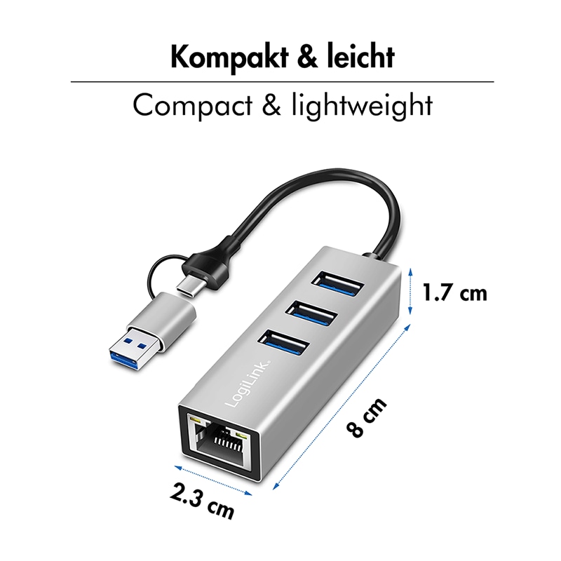 LOGILINK USB3.2 Hub UA0440 4-Port silber LOGILINK USB3.2 Hub UA0440 4-Port silber