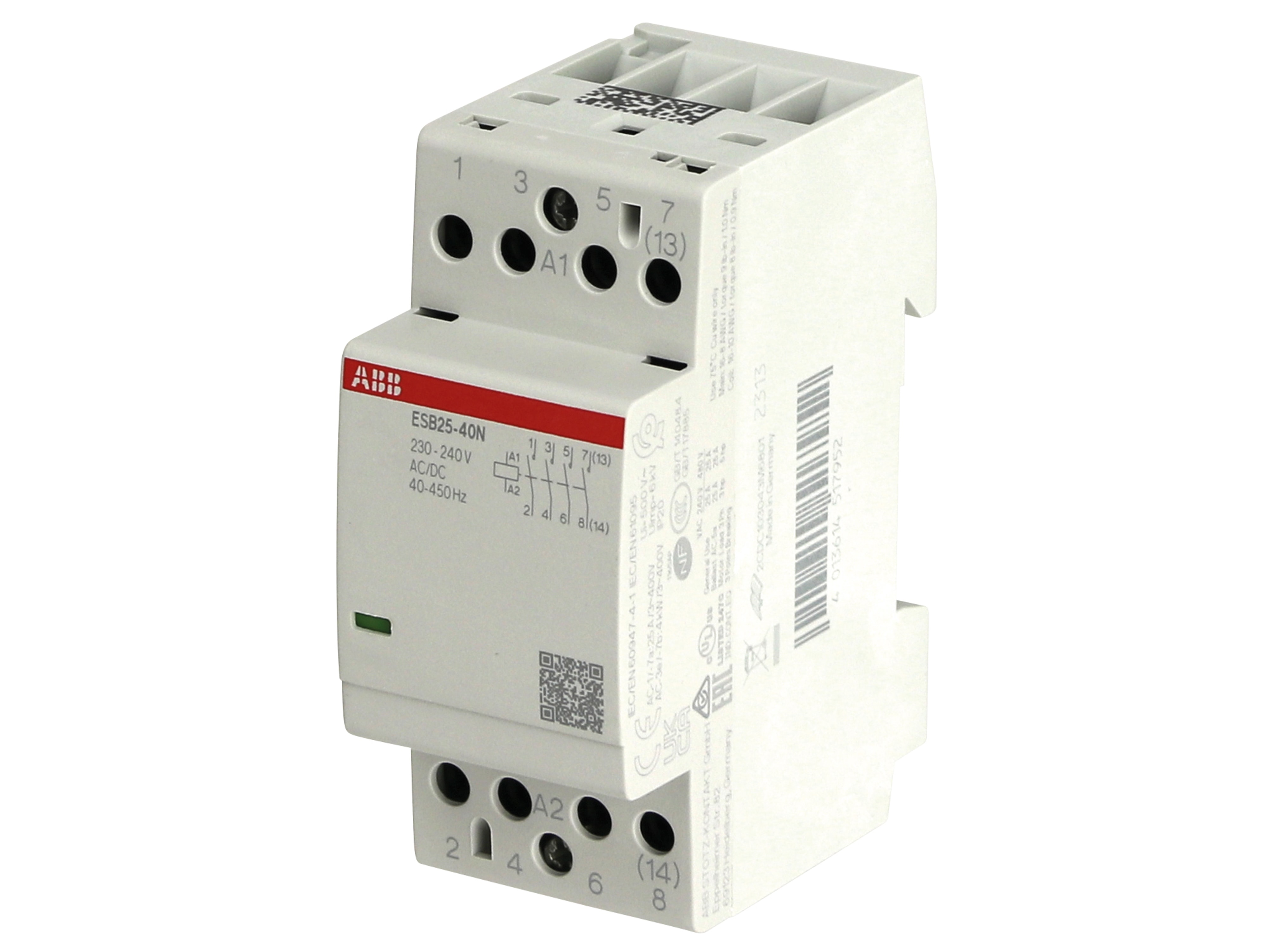ABB Installationsschütz ESB25-40N-06, 25 A, 4S/0Ö, 230...240 V ABB Installationsschütz ESB25-40N-06, 25 A, 4S/0Ö, 230...240 V
