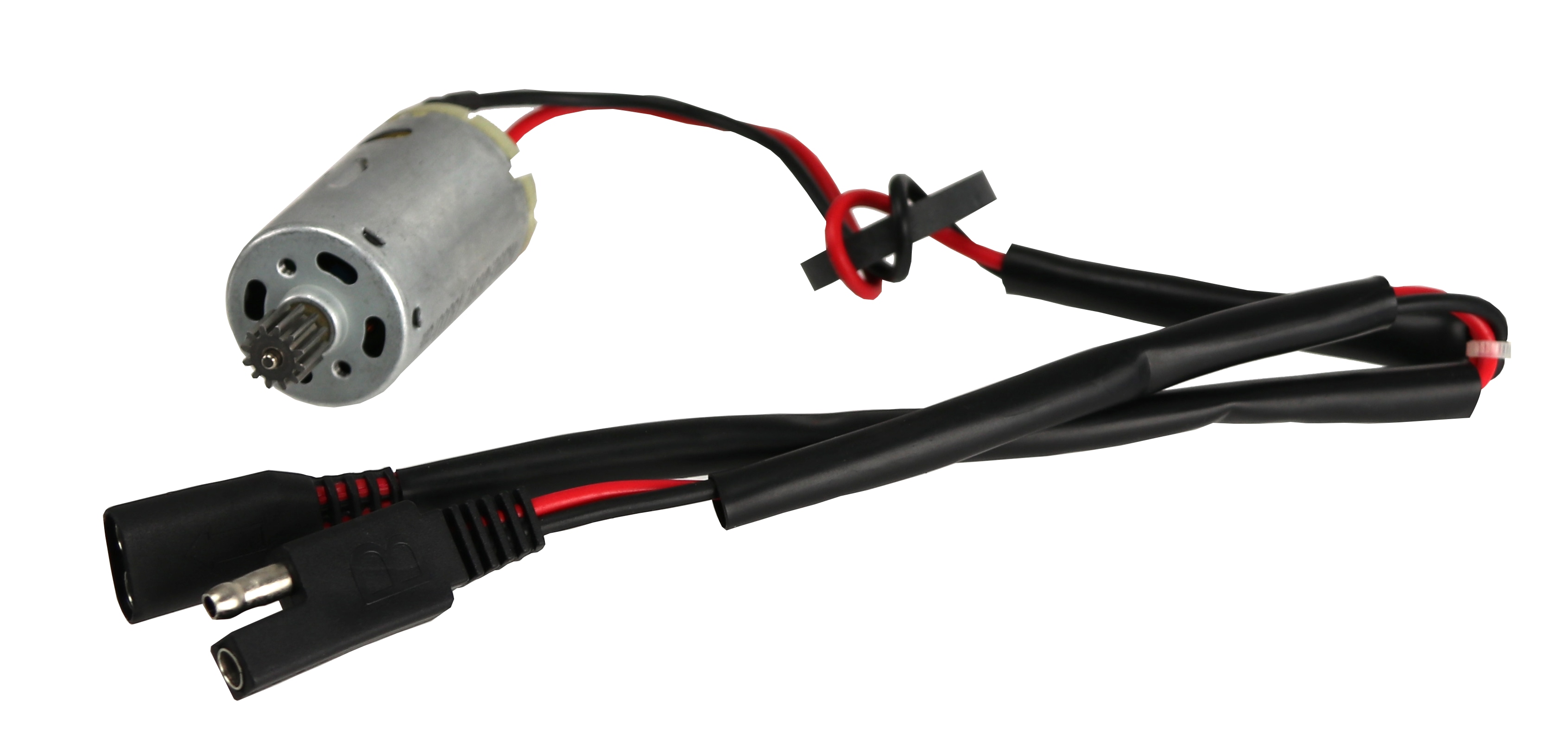 Gleichstrommotor, TR 390, 6V/3A, 18W, Ritzel 12 Zähne, Ø 9,7 mm Gleichstrommotor TR 390 mit Ritzel