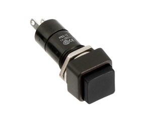 Einbau-Drucktaster PBS-12B, quadratisch, Schließer, schwarz Einbau-Drucktaster PBS-12B, quadratisch, Schließer, schwarz