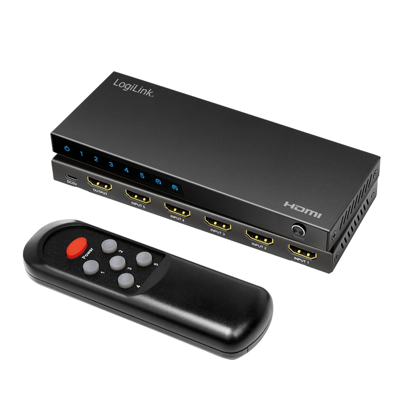 LOGILINK HDMI-Switch HD0060, 5x 1 Port, 4K/60 Hz, schwarz LOGILINK HDMI-Switch HD0060, 5x 1 Port, 4K/60 Hz, schwarz