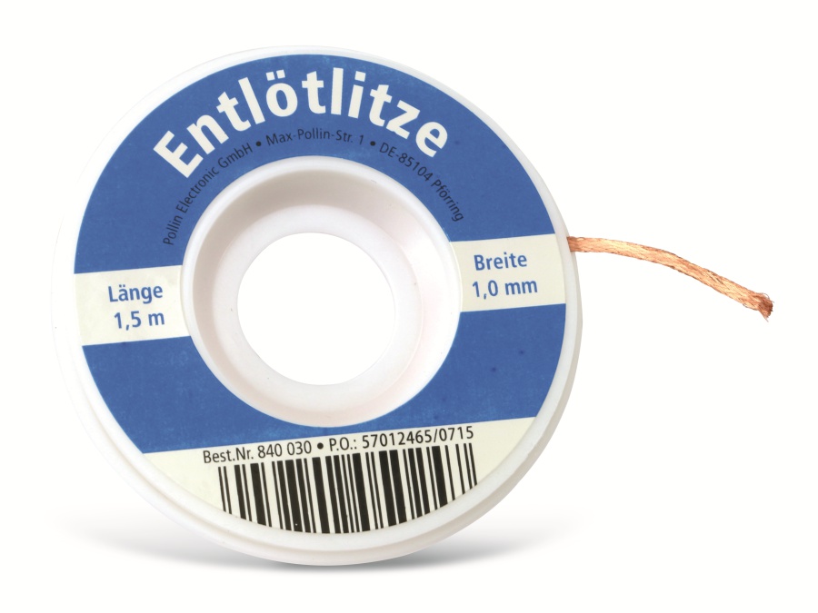 Entlötlitze, 1,0 mm, 1,5 m Entlötlitze, 1,0 mm, 1,5 m