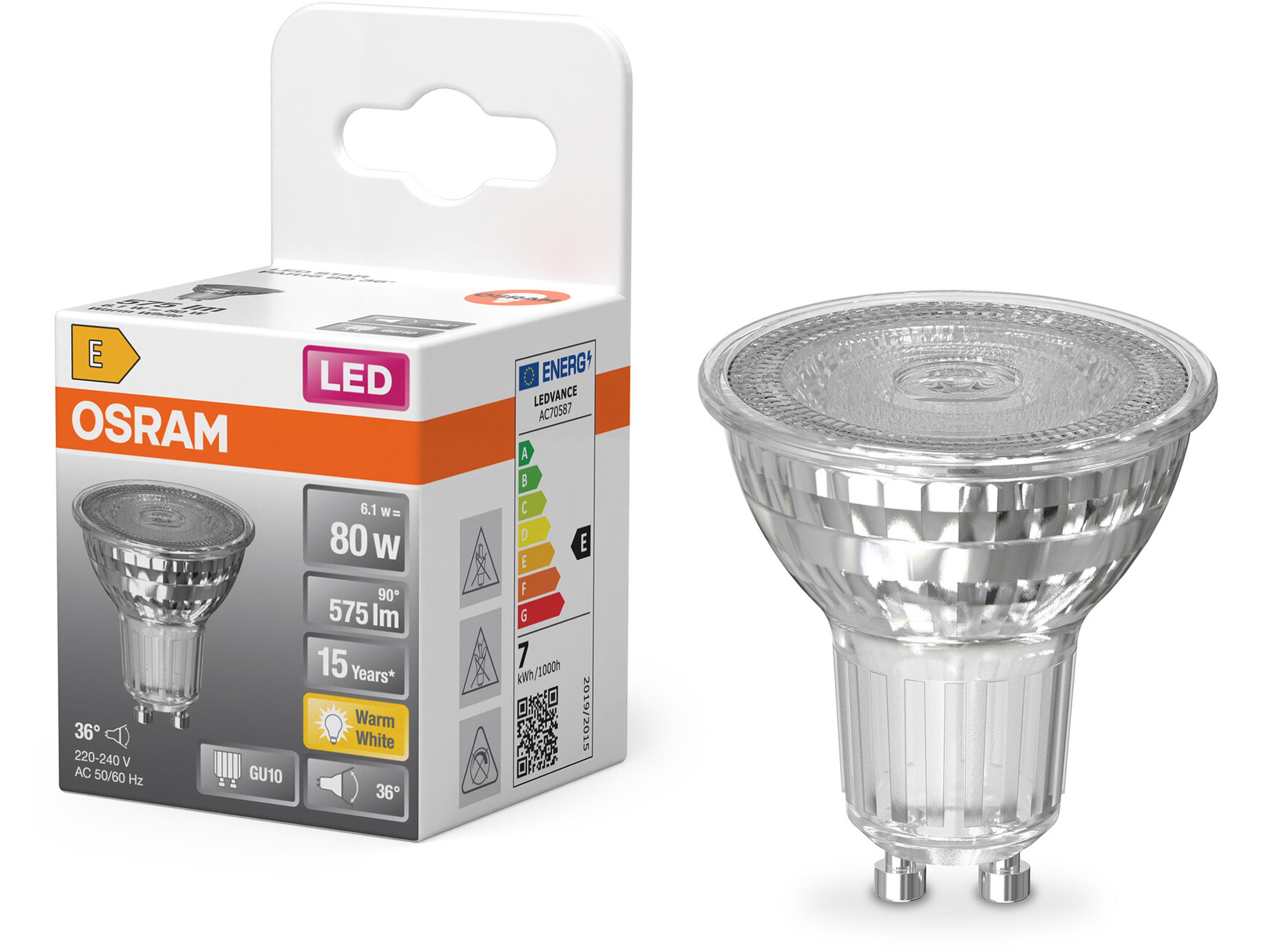 OSRAM LED-Lampe SUPERSTAR GU10, 6,1 W, 2700 K, EEK: E, 575 lm, warmweiß OSRAM LED-Lampe SUPERSTAR, dimmbar, GU10, 2 W, 2700 K, EEK: E, 210 lm, warmweiß