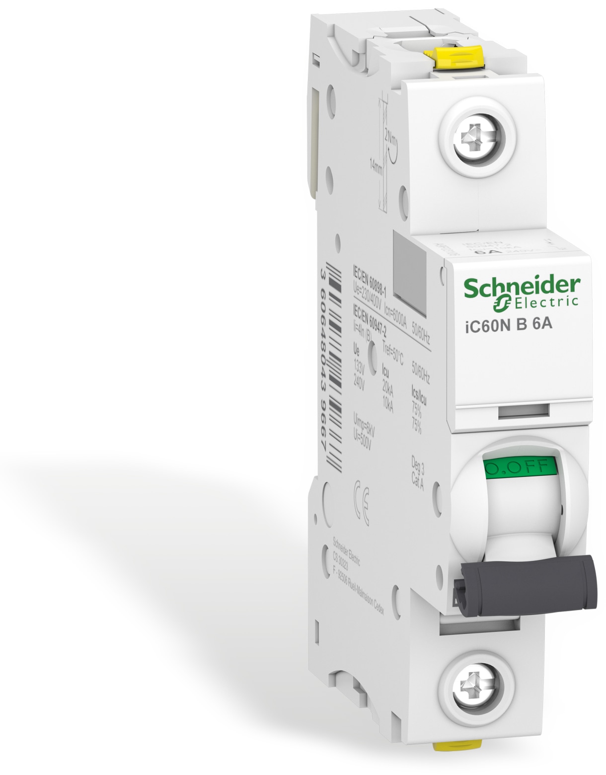 SCHNEIDER ELECTRIC Leitungsschutzschalter A9F03106, iC60N, B, 6A SCHNEIDER ELECTRIC Leitungsschutzschalter A9F03106, iC60N, B, 6A