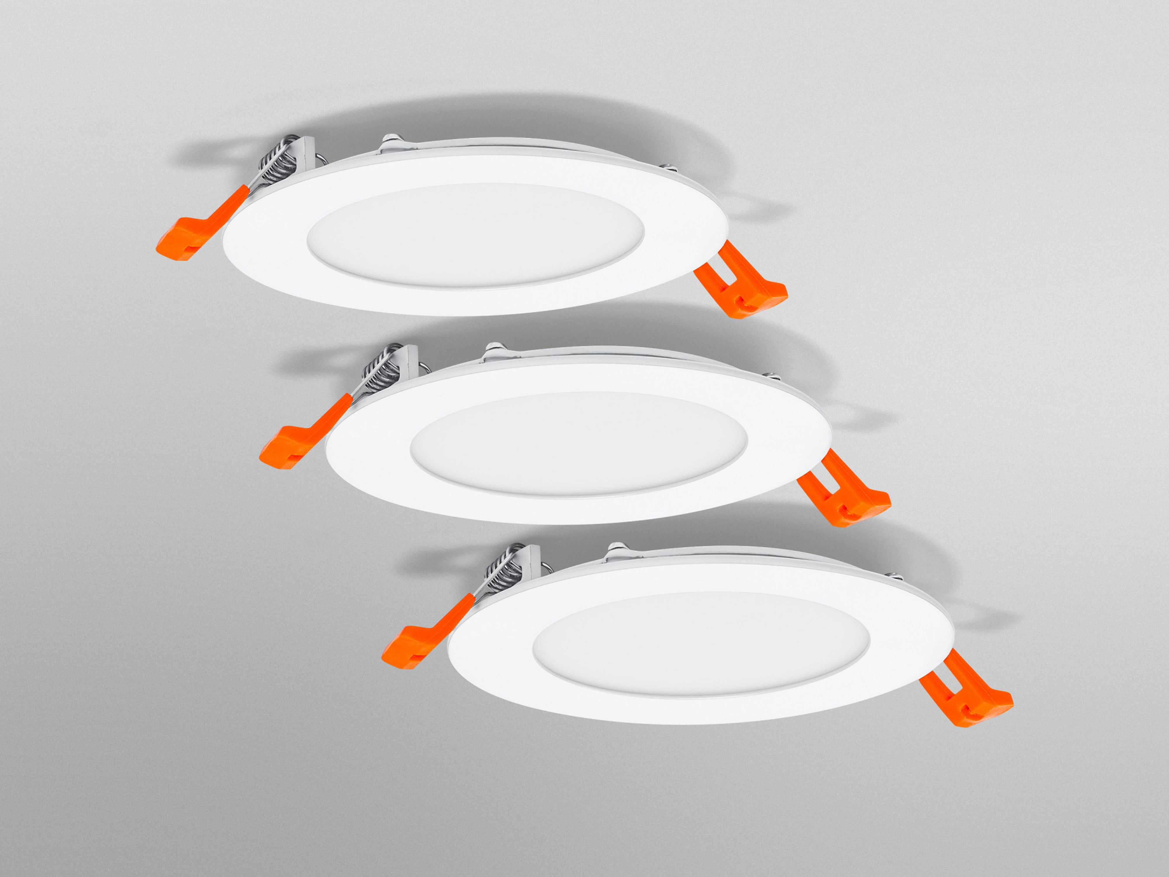 OSRAM LED-Einbauleuchte ultra slim, 8W, 550lm, 3000K, IP20, warmweiß, Ø 120 mm, 3 Stück