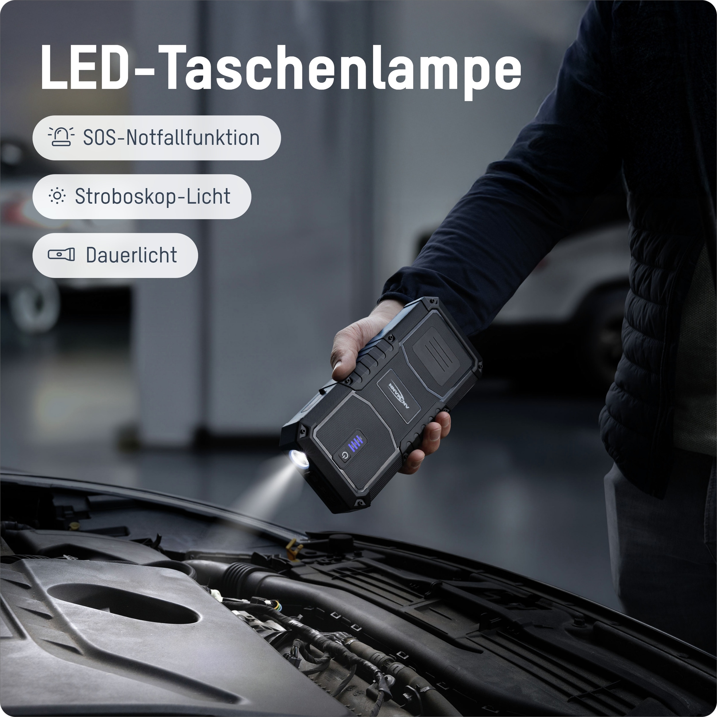 ANSMANN Jump Starter, 16.0, Powerbank Starthilfe, 1900-0130, 12 V-, 2500 A ANSMANN Jump Starter, 16.0, Powerbank Starthilfe, 1900-0130, 12 V-, 2500 A