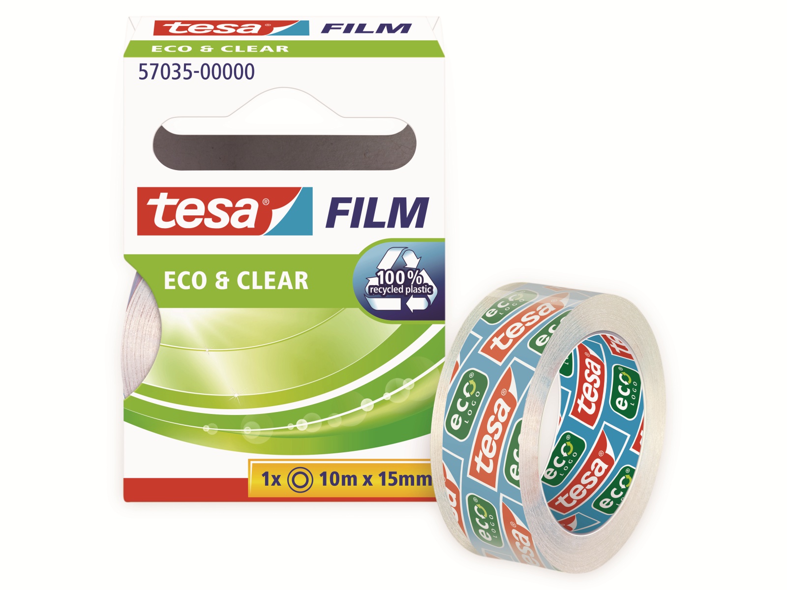 TESA film® eco&clear, 1 Rolle, 10m:15mm, 57035-00000-01 TESA film® eco&clear, 1 Rolle, 10m:15mm, 57035-00000-01