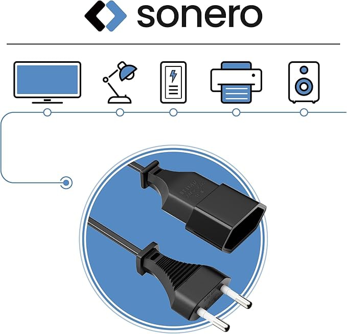 SONERO Netzkabel Verlängerung, X-ESG-ESB-050B, gerade, schwarz, 5m SONERO Netzkabel Verlängerung, X-ESG-ESB-050B, gerade, schwarz, 5m