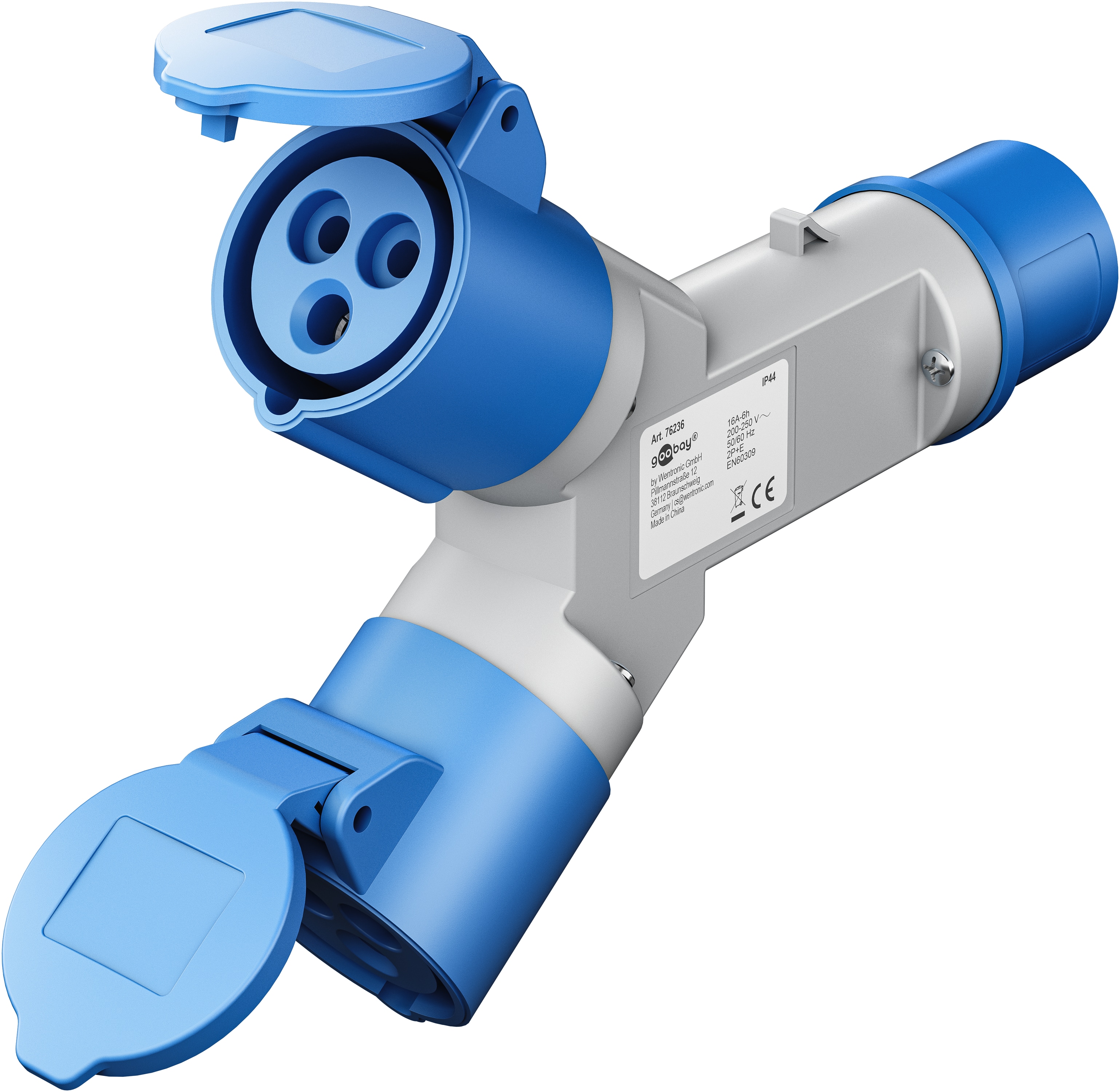 GOOBAY CEE-Adapter Y, 76236, Stecker zu 2x Kupplung GOOBAY CEE-Adapter Y, 76236, Stecker zu 2x Kupplung