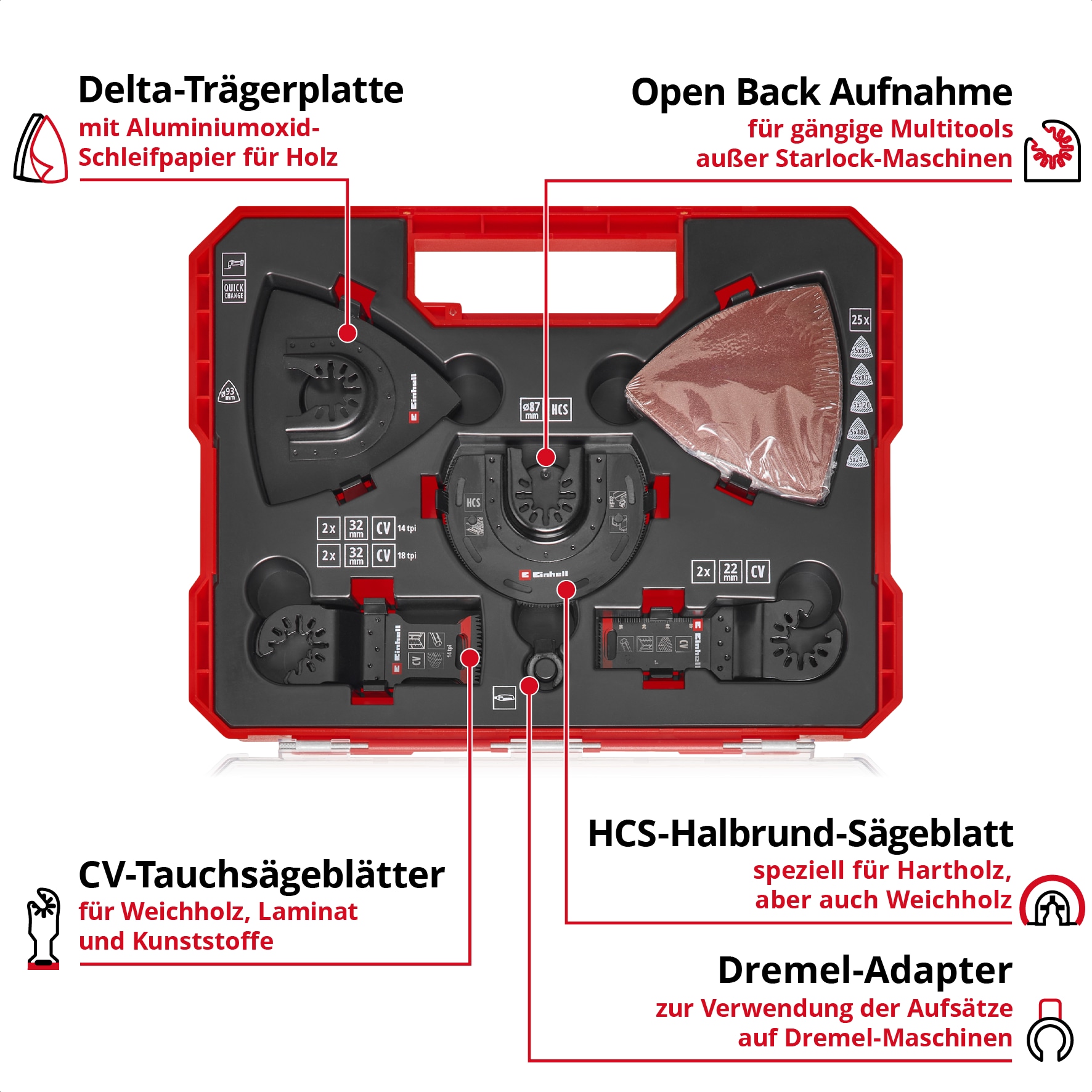 EINHELL Multitool-Set, 708136, XL-PLUS-Case, 35-teilig EINHELL Multitool-Set, 708136, XL-PLUS-Case, 35-teilig