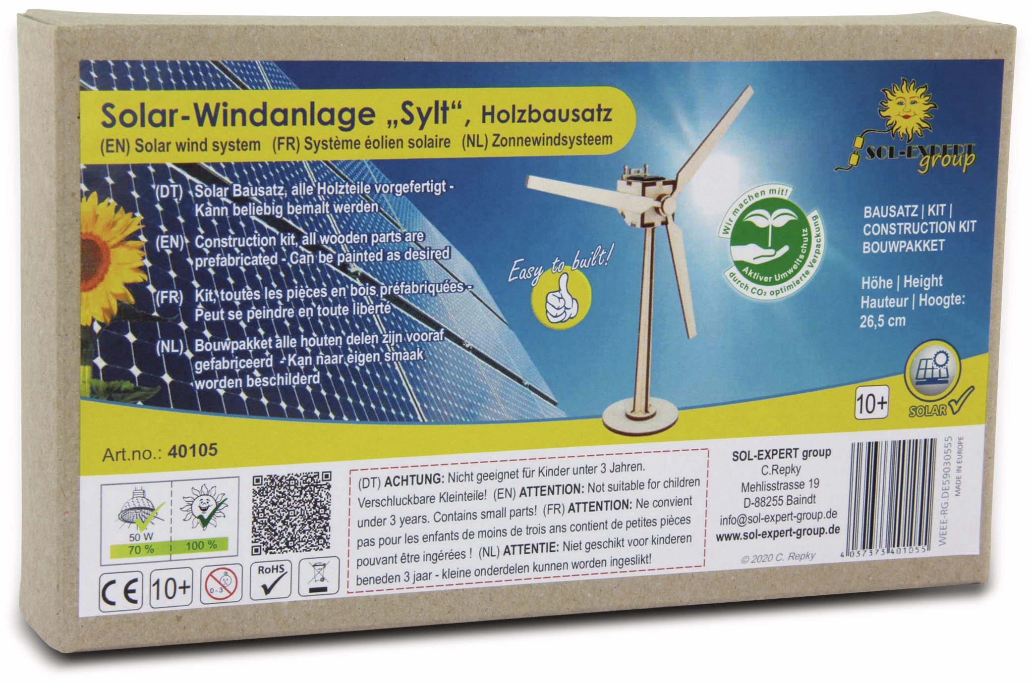 SOL-EXPERT Holzbausatz Solar-Windanlage „Sylt“ SOL-EXPERT Holzbausatz Solar-Windanlage „Sylt“