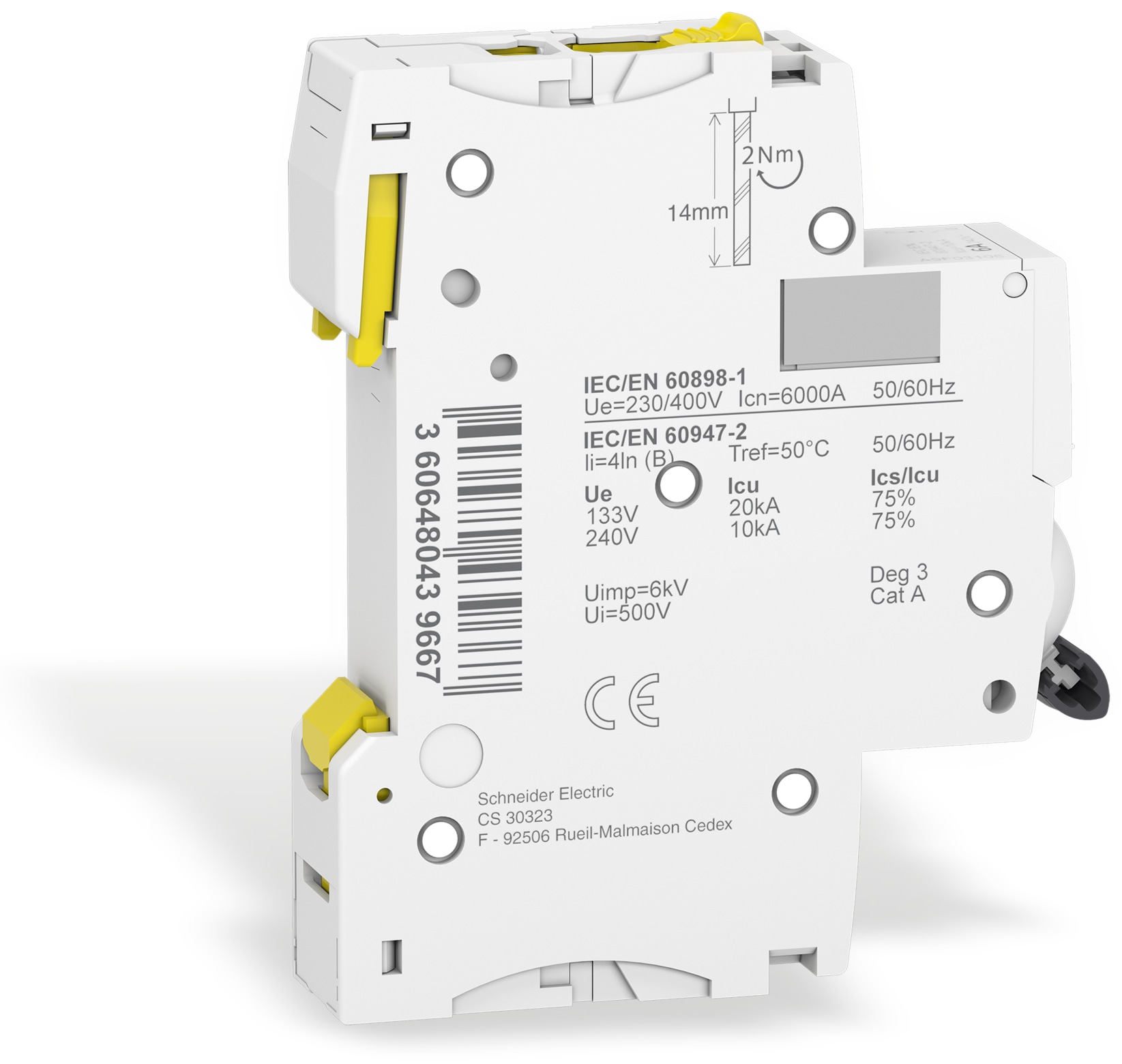 SCHNEIDER ELECTRIC Leitungsschutzschalter A9F03106, iC60N, B, 6A SCHNEIDER ELECTRIC Leitungsschutzschalter A9F03106, iC60N, B, 6A