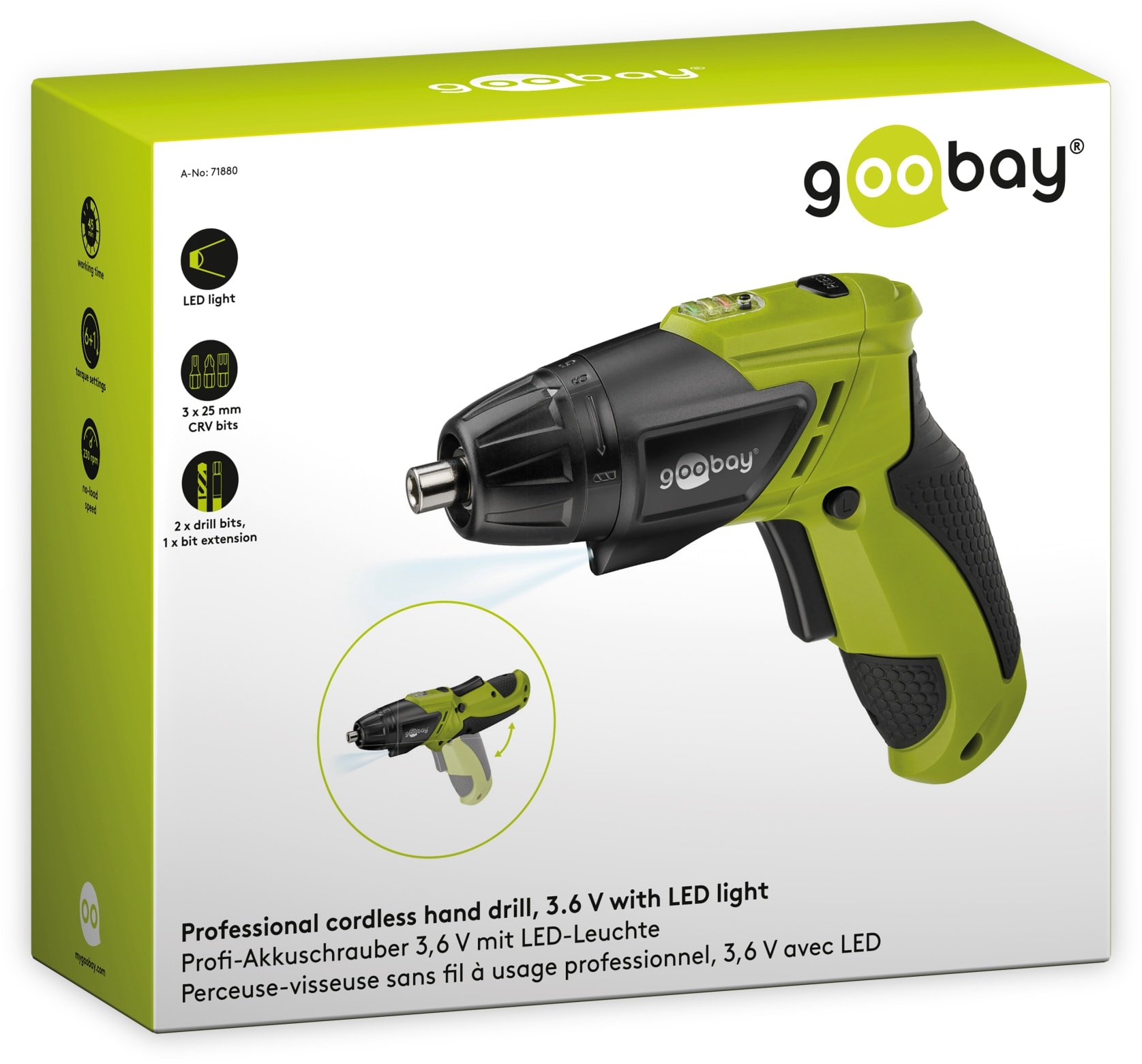 GOOBAY Mini-Akkuschrauber-Set, 71880, 3,6 V Li GOOBAY Mini-Akkuschrauber-Set, 71880, 3,6 V Li