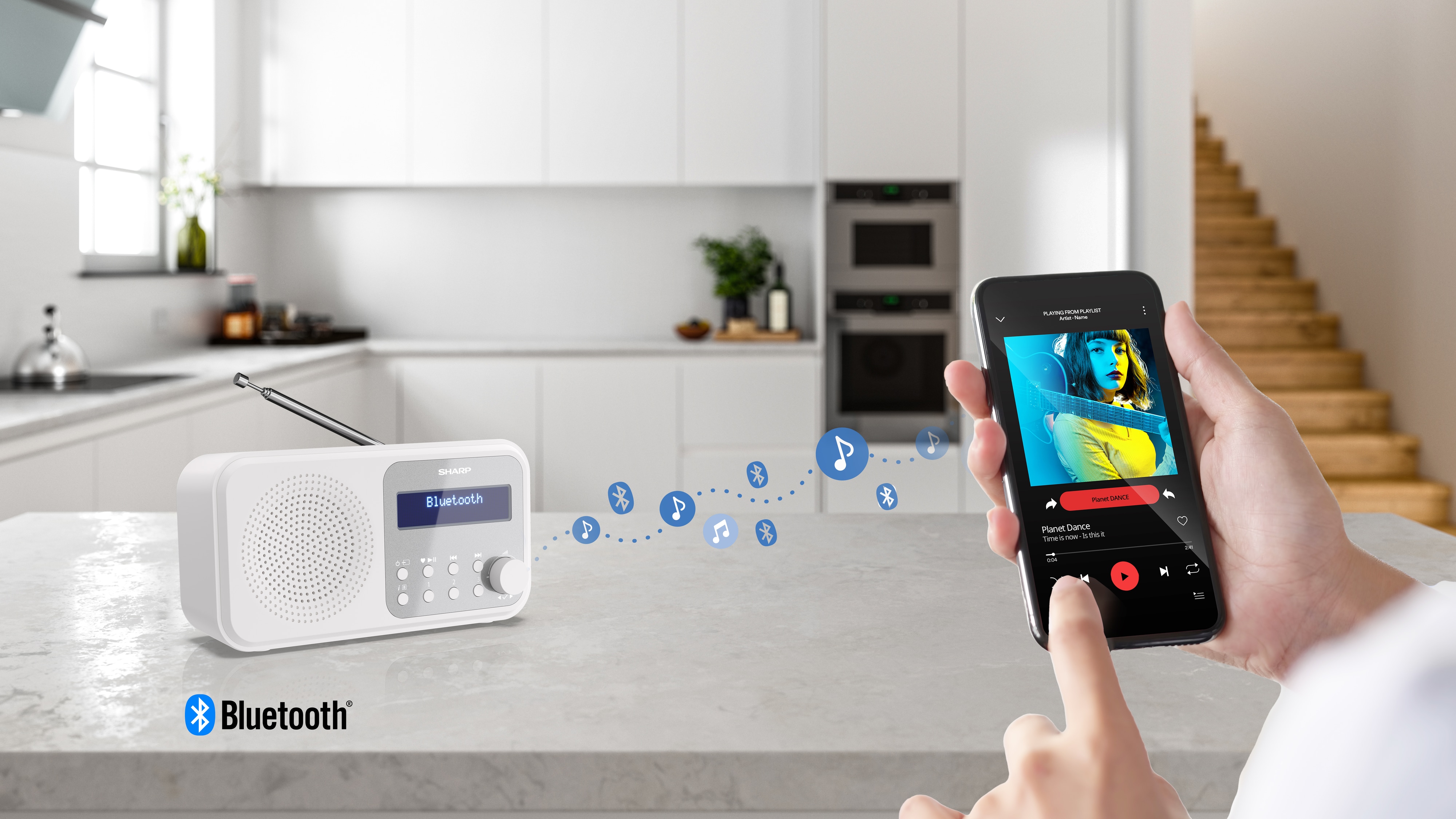 SHARP DAB+/FM Radio DR-P420, USB, Bluetooth, weiß SHARP DAB+/FM Radio DR-P420, USB, Bluetooth, weiß